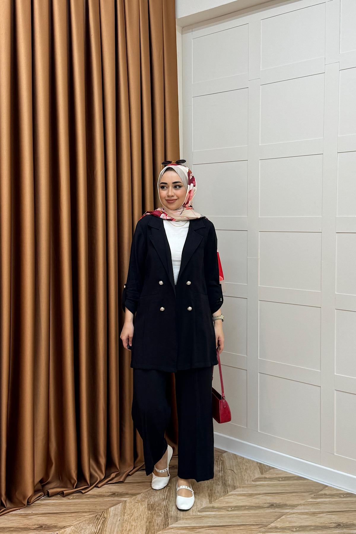 Sandra Ceketli Takım Siyah