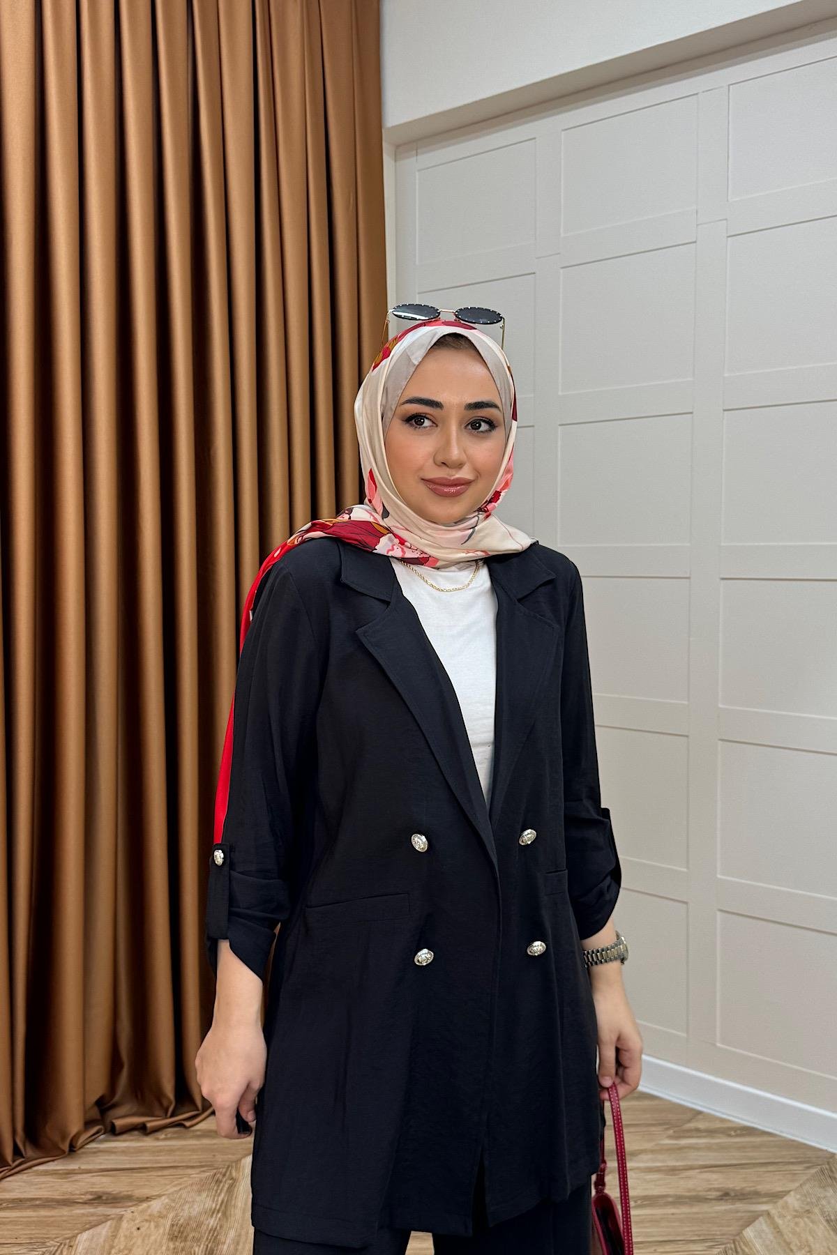 Sandra Ceketli Takım Siyah