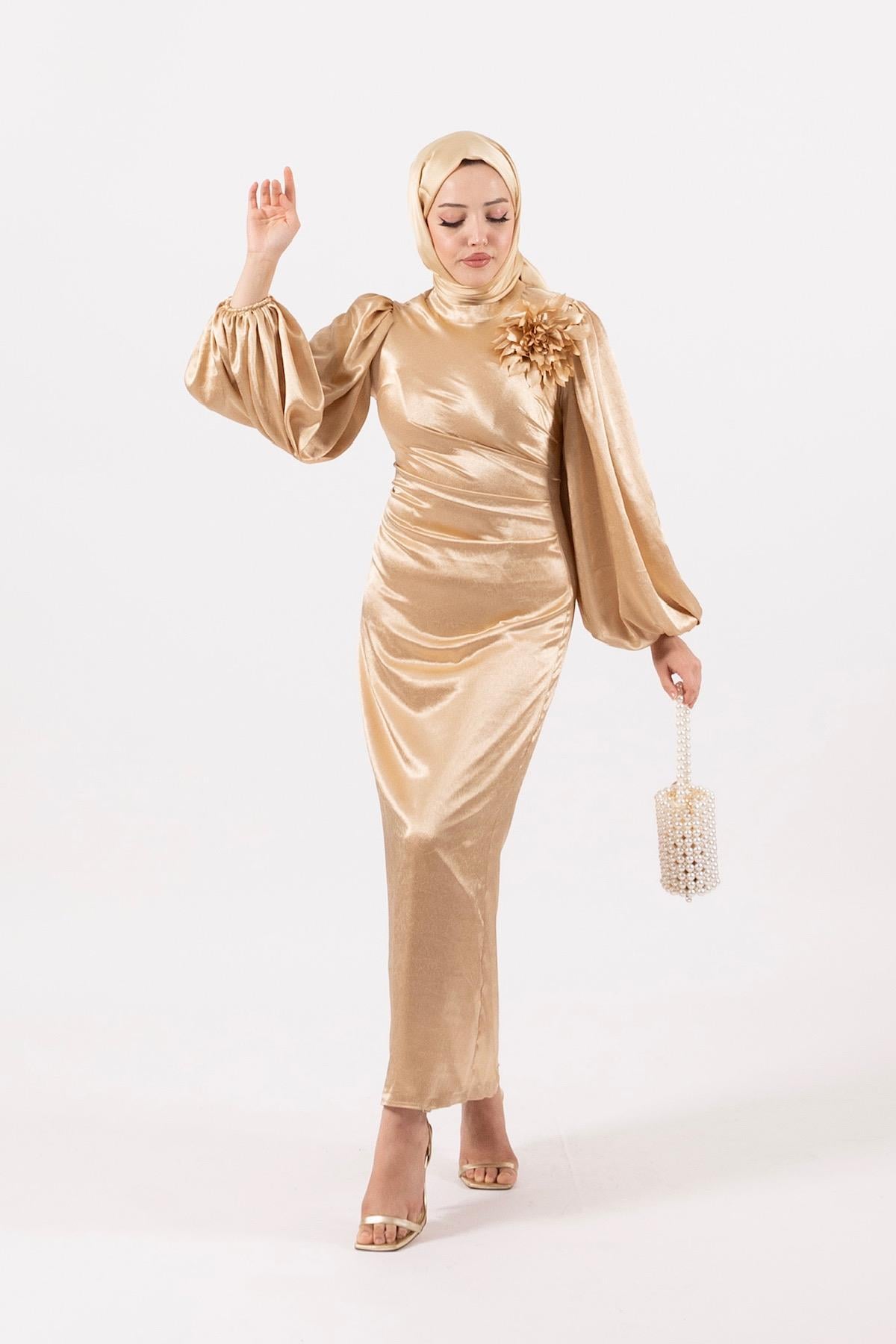 Sanna Broş Detay Abiye Gold
