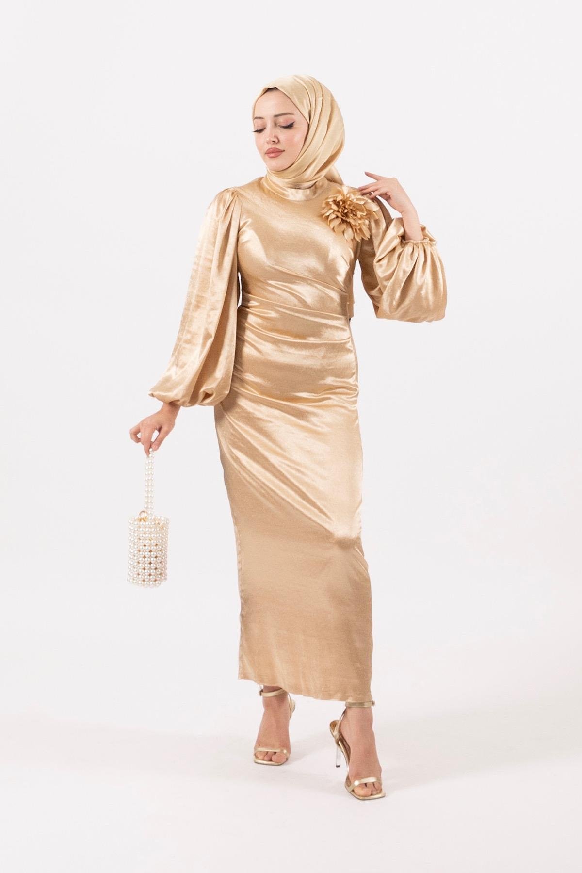 Sanna Broş Detay Abiye Gold