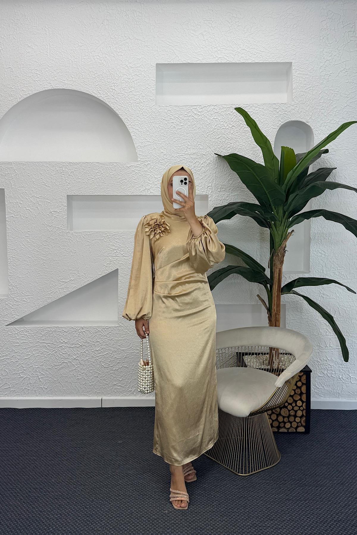 Sanna Broş Detay Abiye Gold