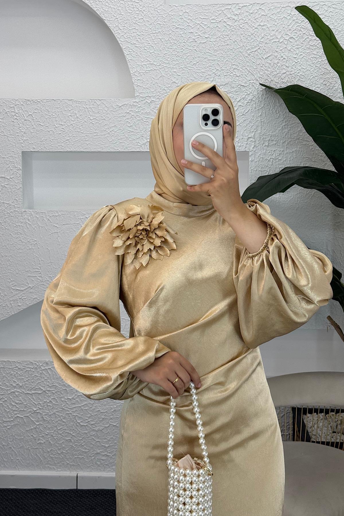 Sanna Broş Detay Abiye Gold