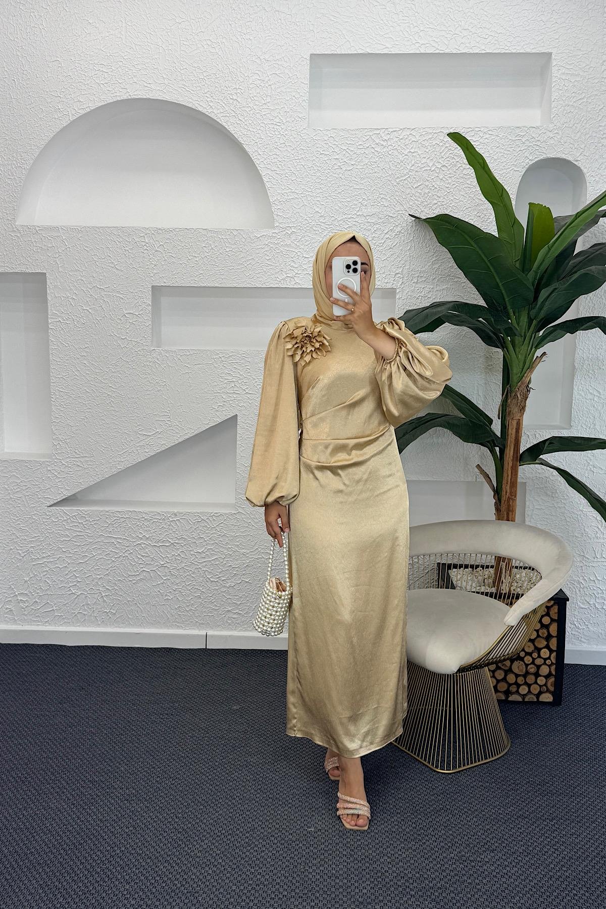 Sanna Broş Detay Abiye Gold