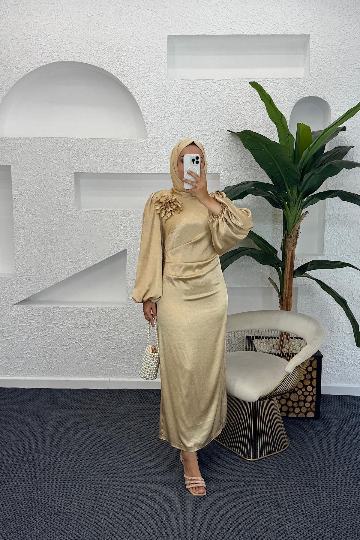 Sanna Broş Detay Abiye Gold