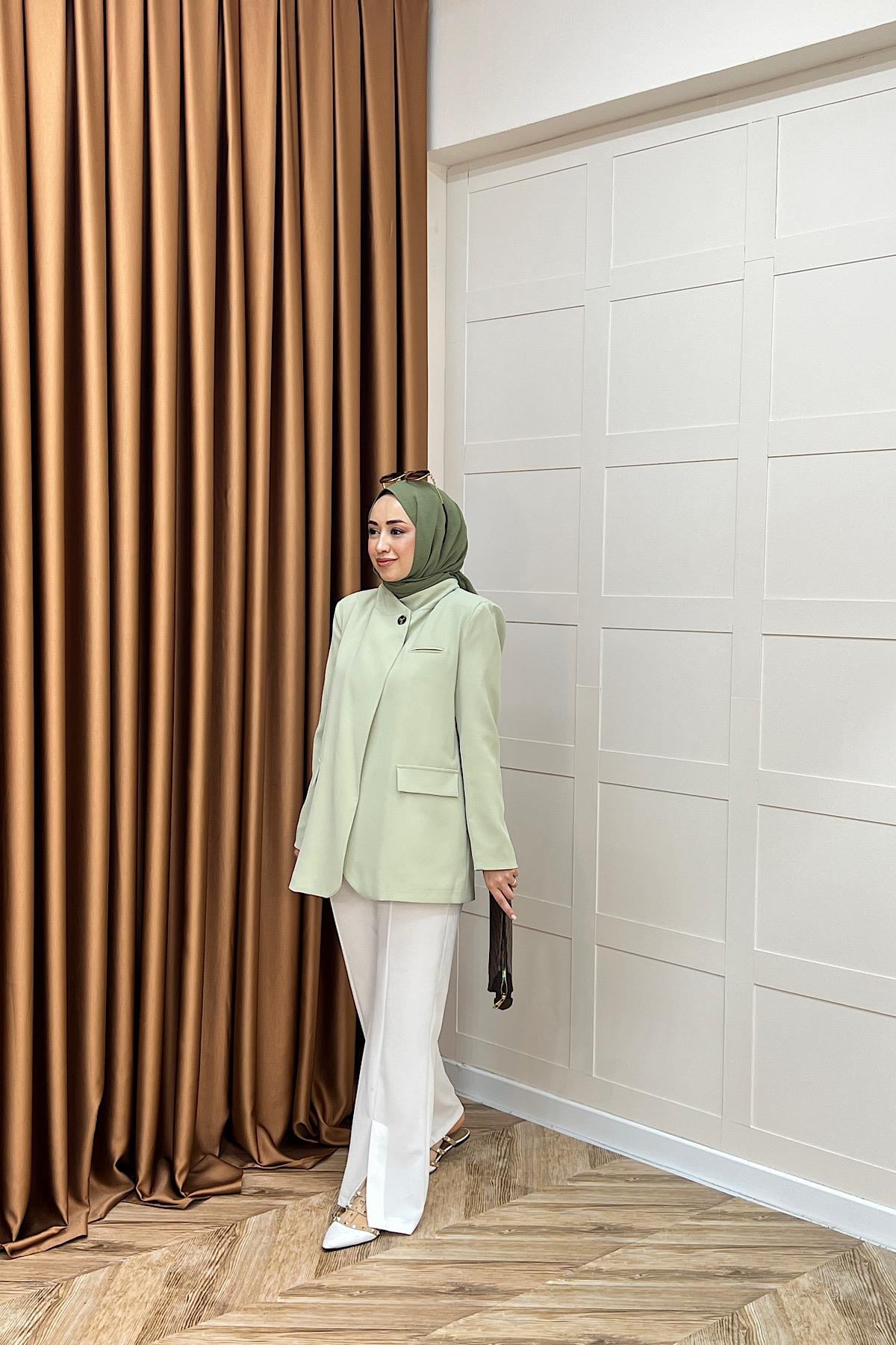 Sara Blazer Ceket Yeşil