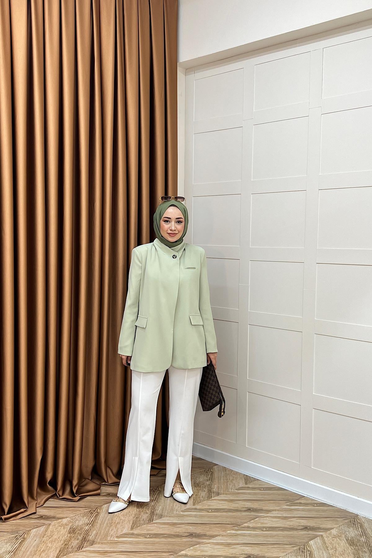 Sara Blazer Ceket Yeşil