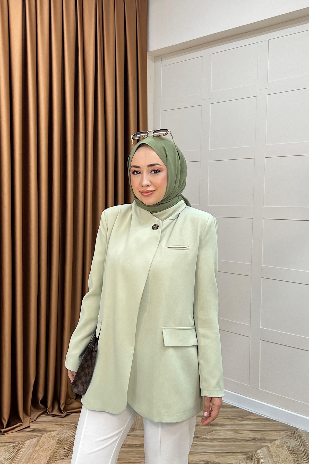 Sara Blazer Ceket Yeşil