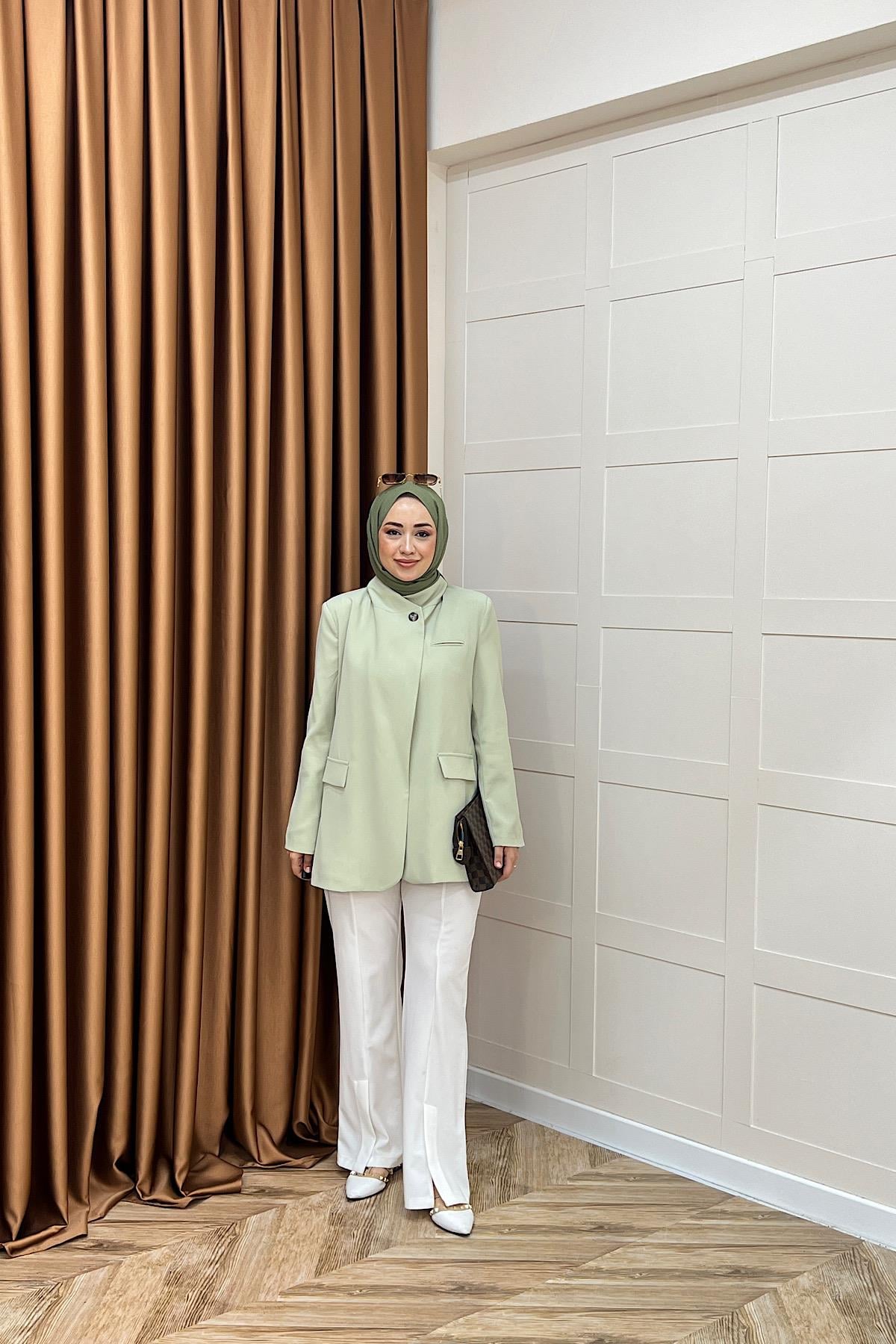 Sara Blazer Ceket Yeşil