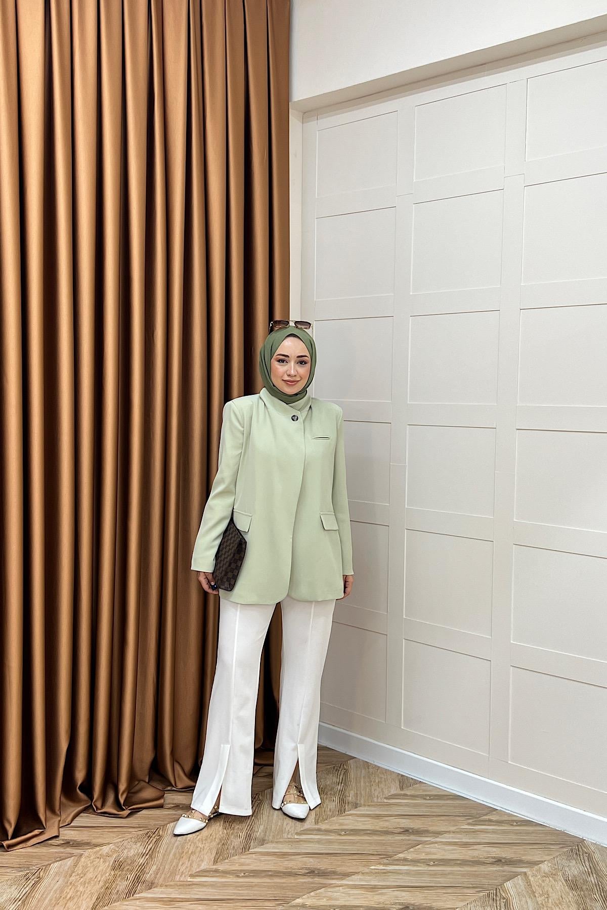 Sara Blazer Ceket Yeşil