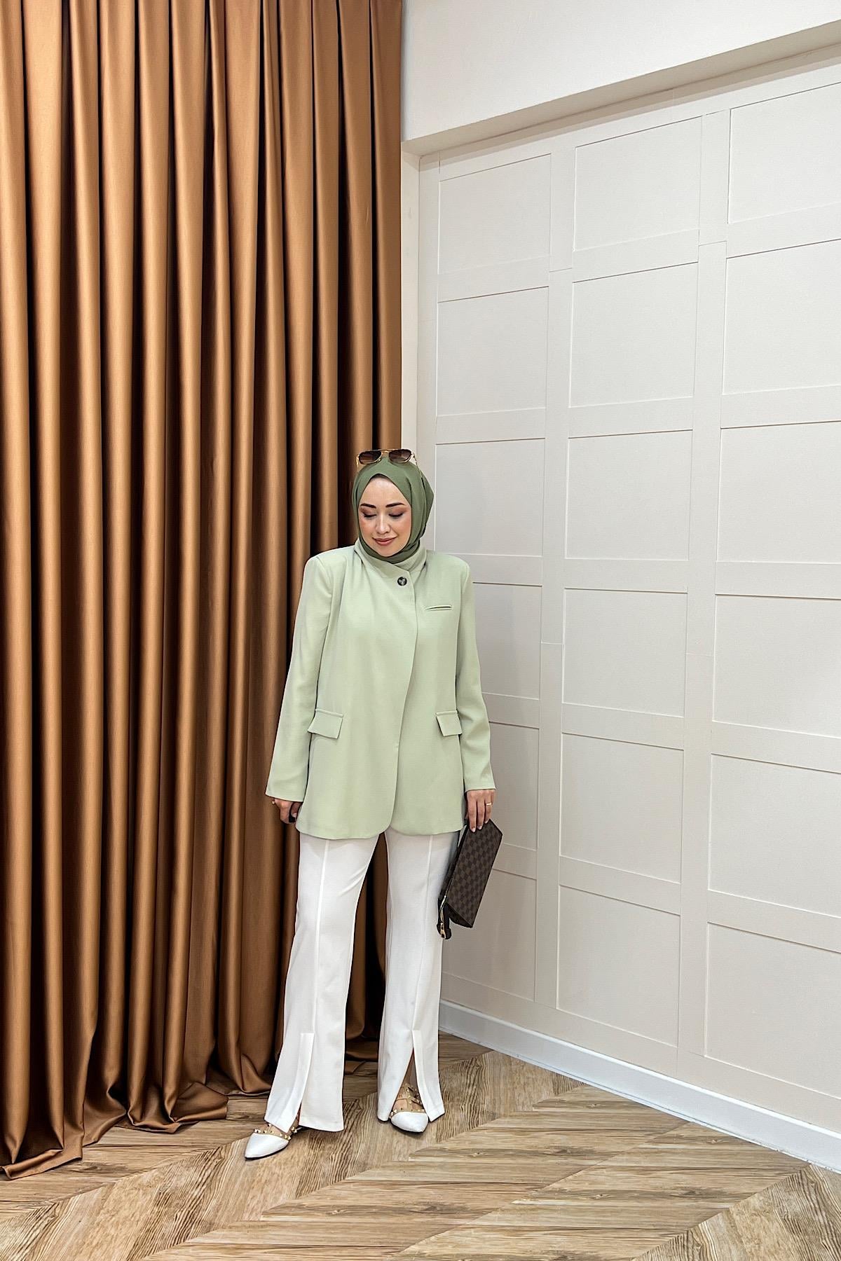 Sara Blazer Ceket Yeşil