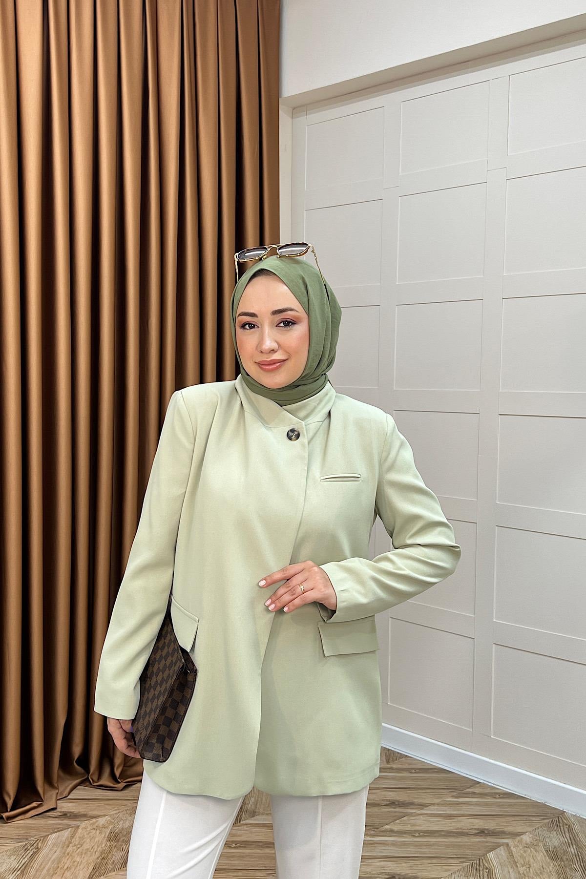 Sara Blazer Ceket Yeşil