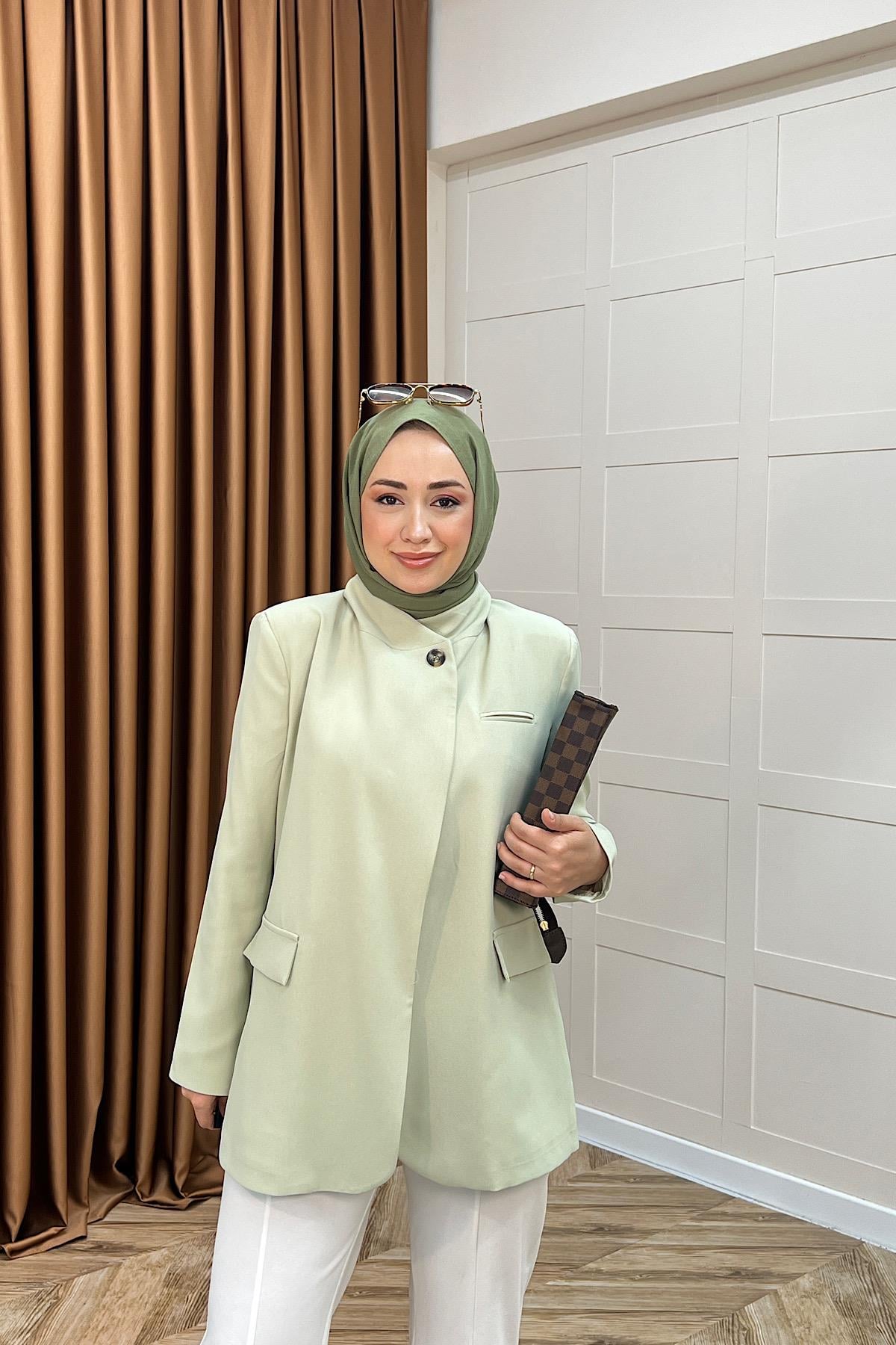 Sara Blazer Ceket Yeşil