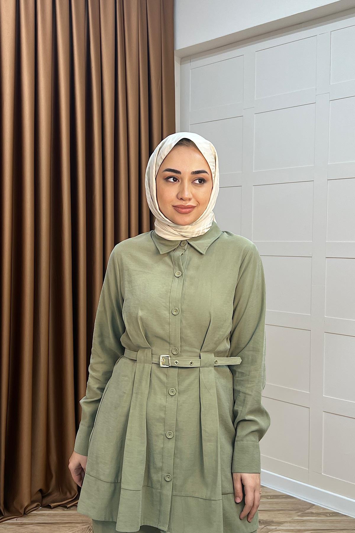 Tuana Belden Kemerli İkili Takım Yeşil
