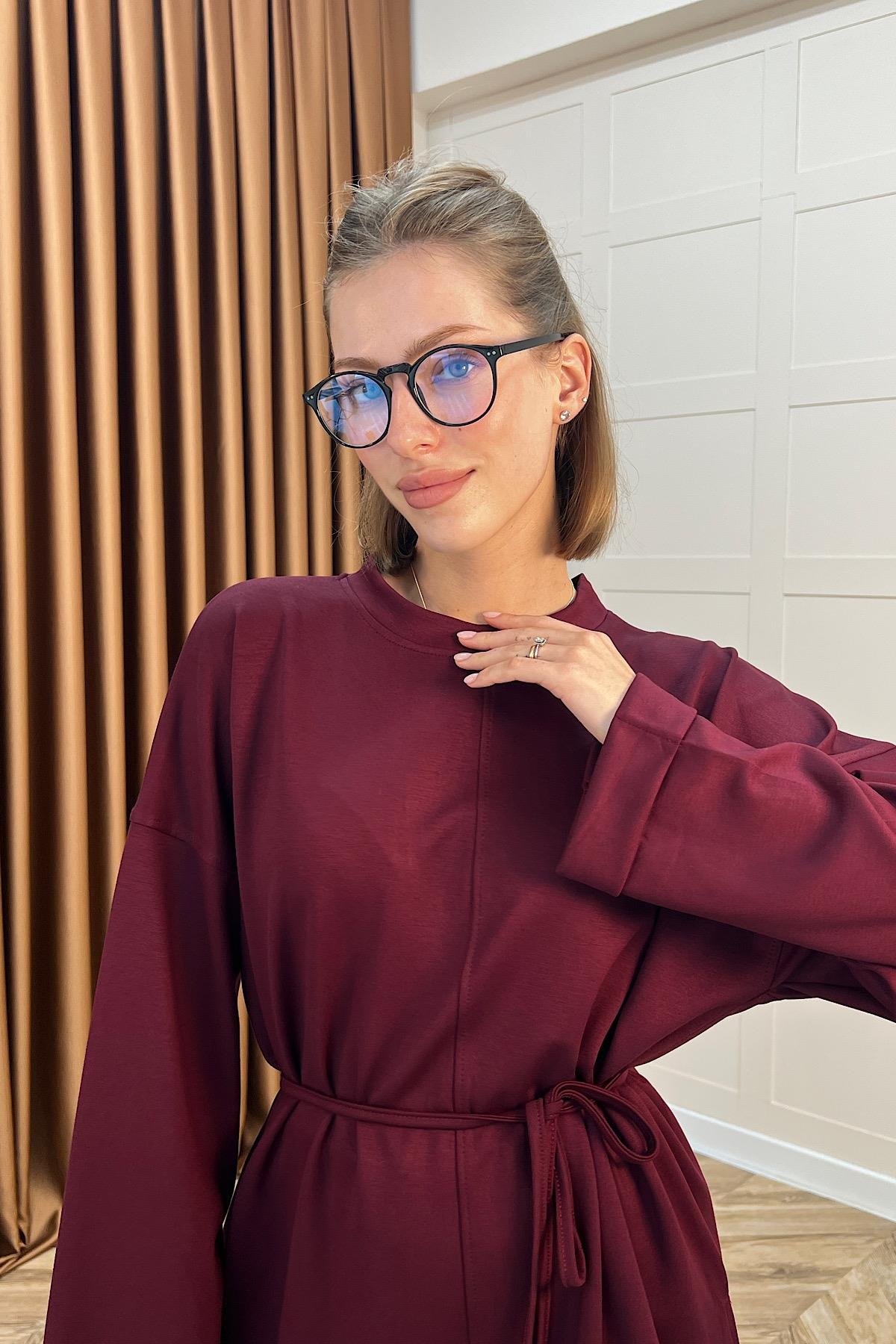 Türev Duble Kol Tunik Bordo