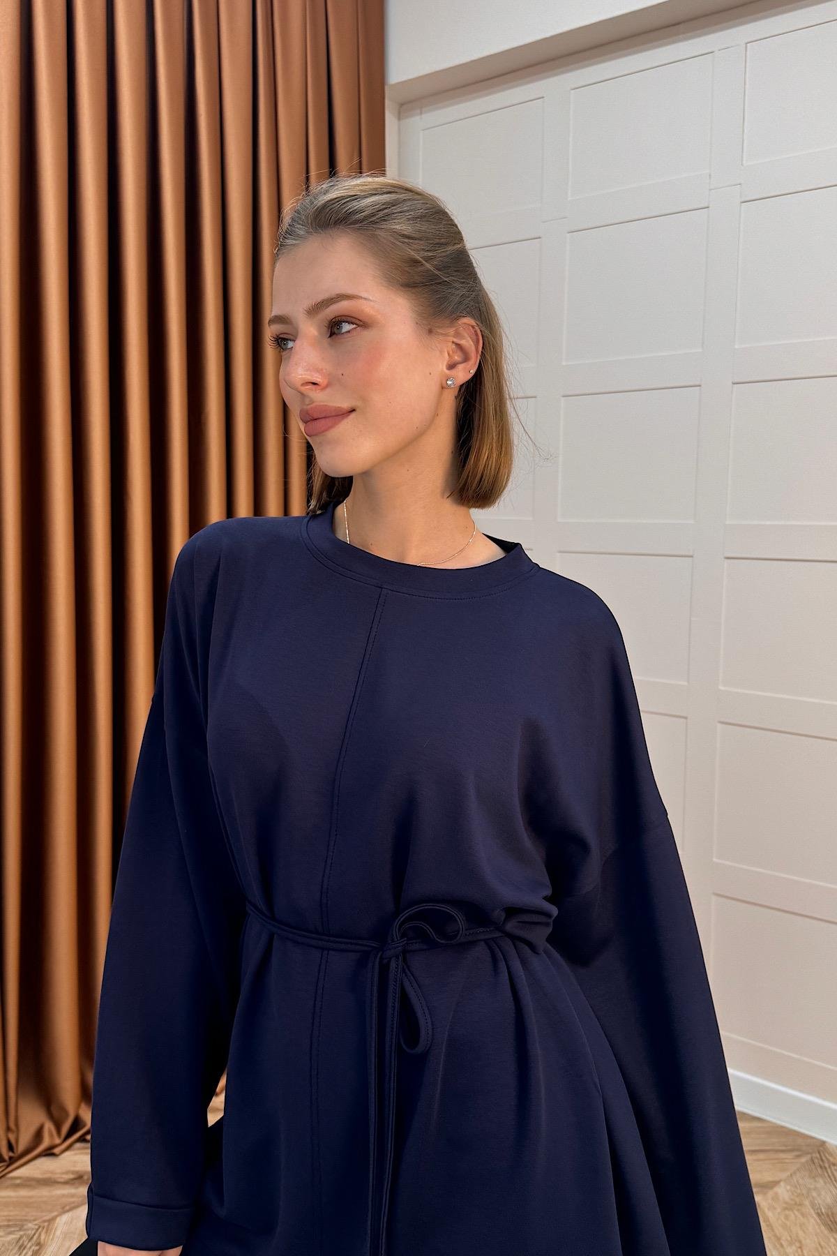 Türev Duble Kol Tunik Lacivert