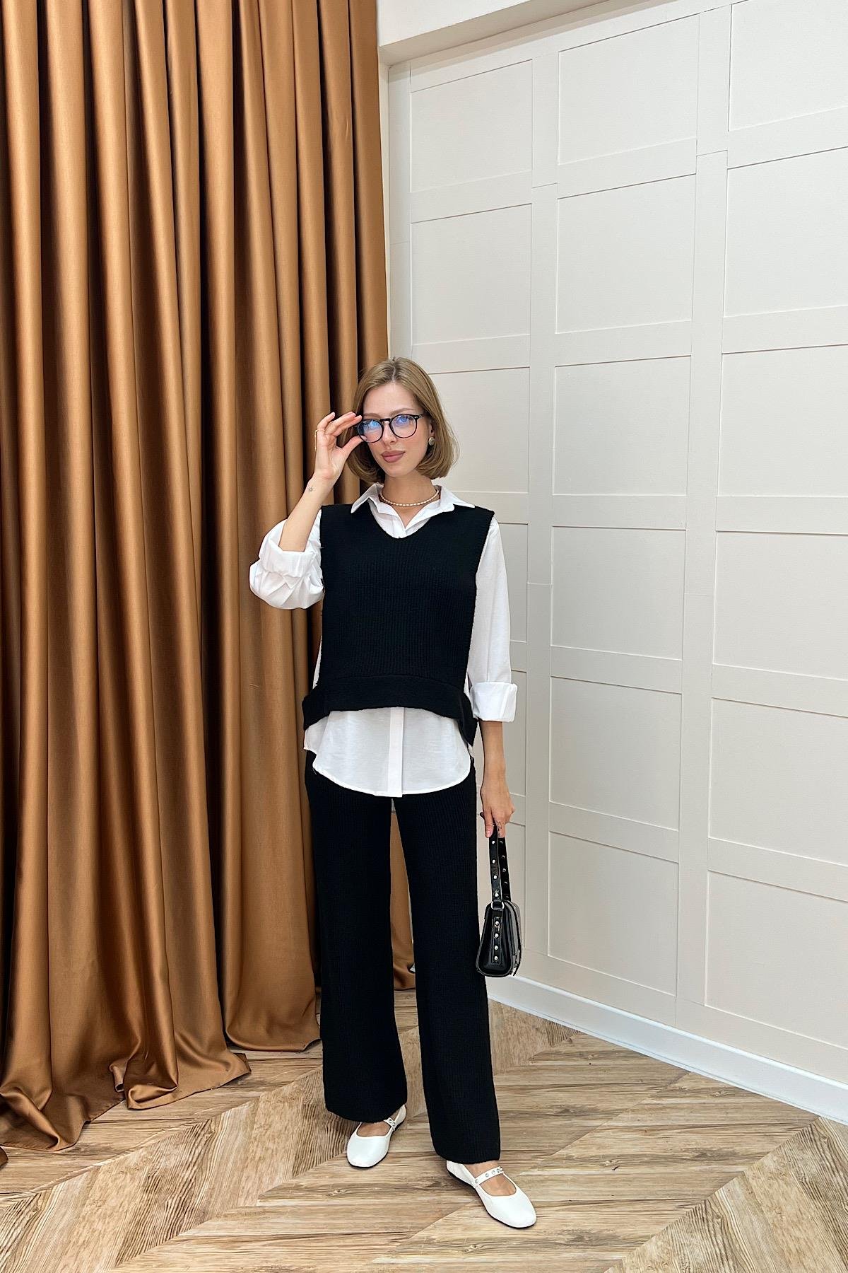 Venüs Üçlü Triko Takım Siyah