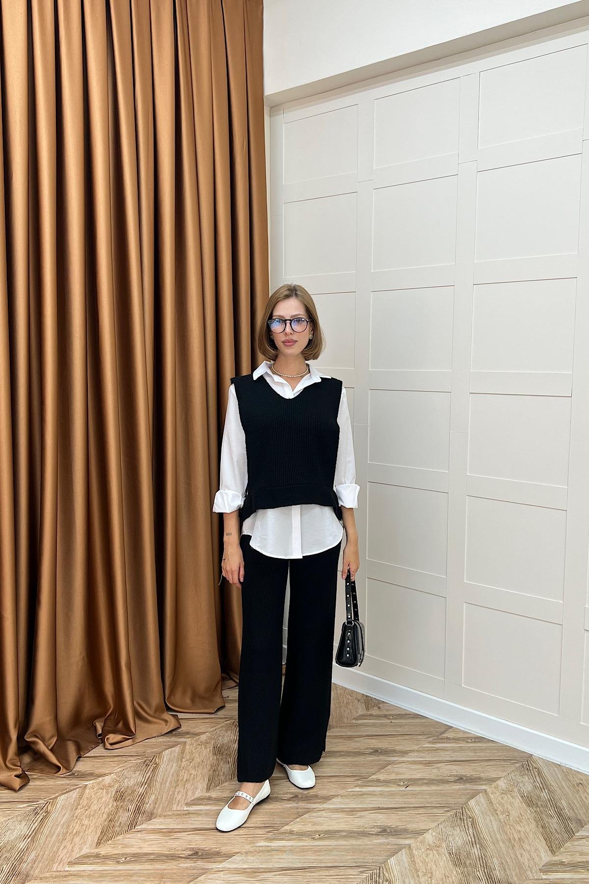 Venüs Üçlü Triko Takım Siyah