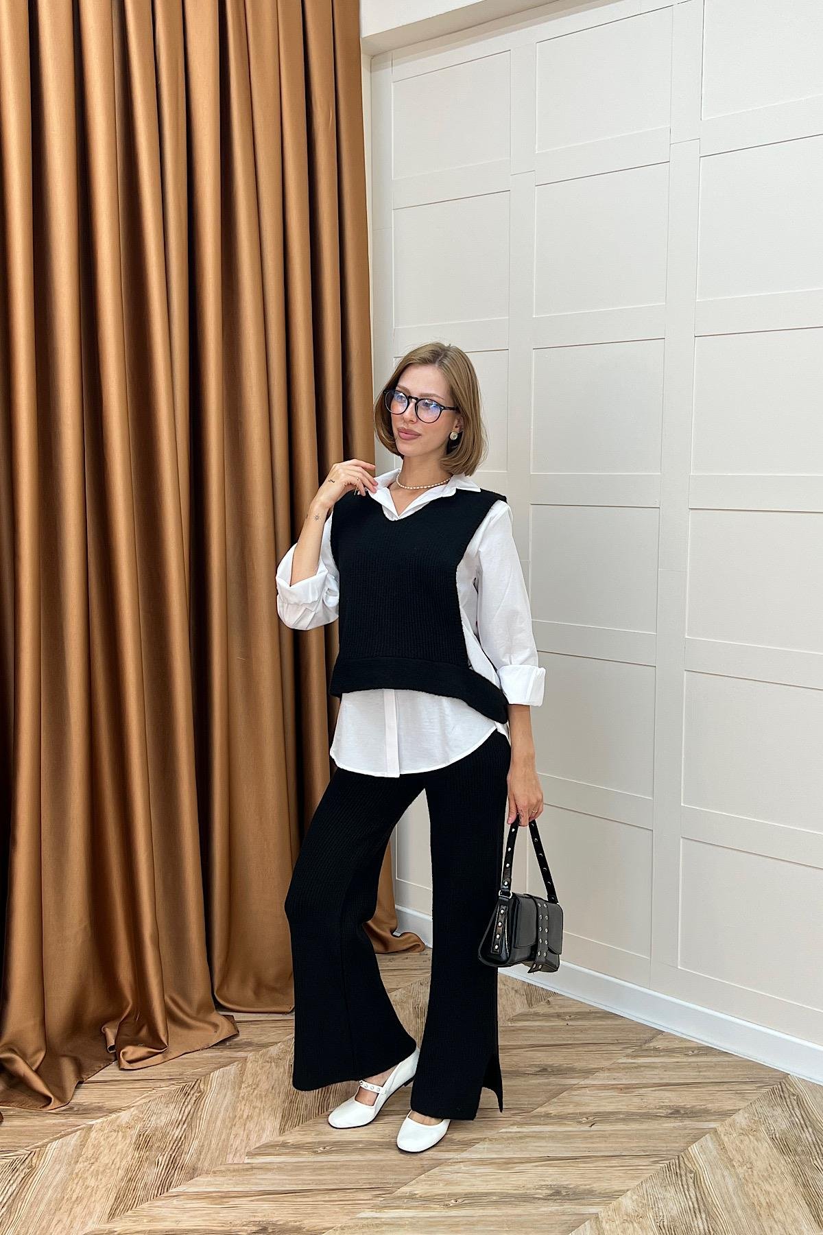 Venüs Üçlü Triko Takım Siyah