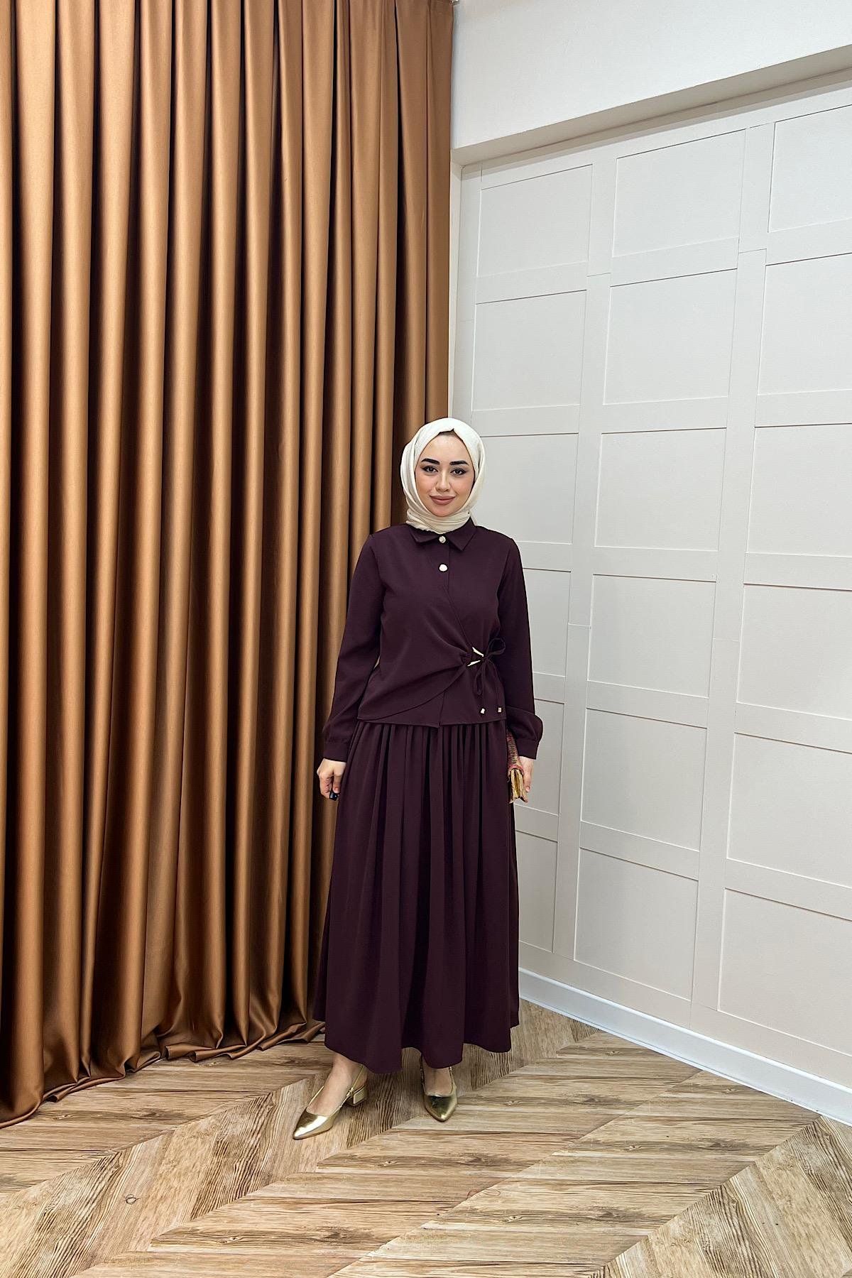Verona Etek Takım Mürdüm