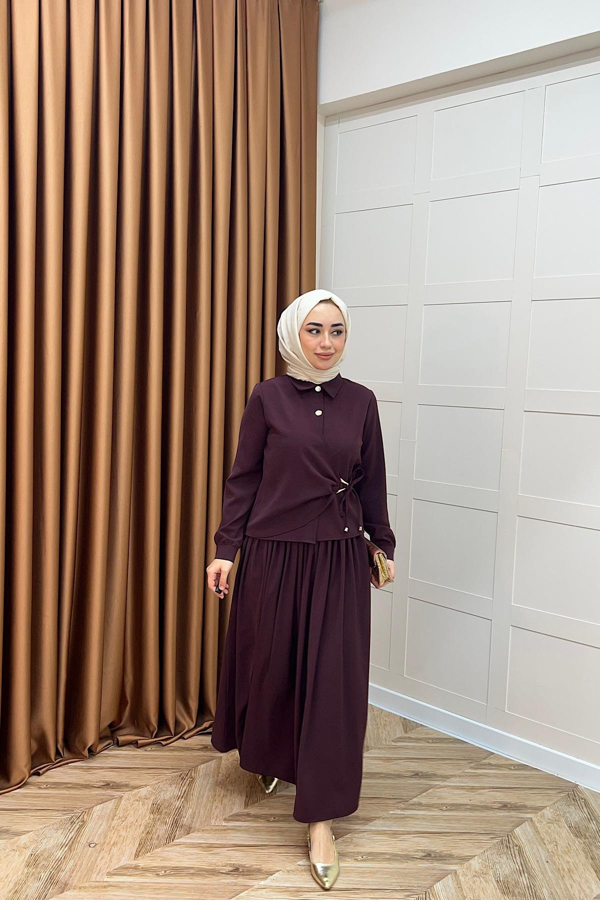 Verona Etek Takım Mürdüm