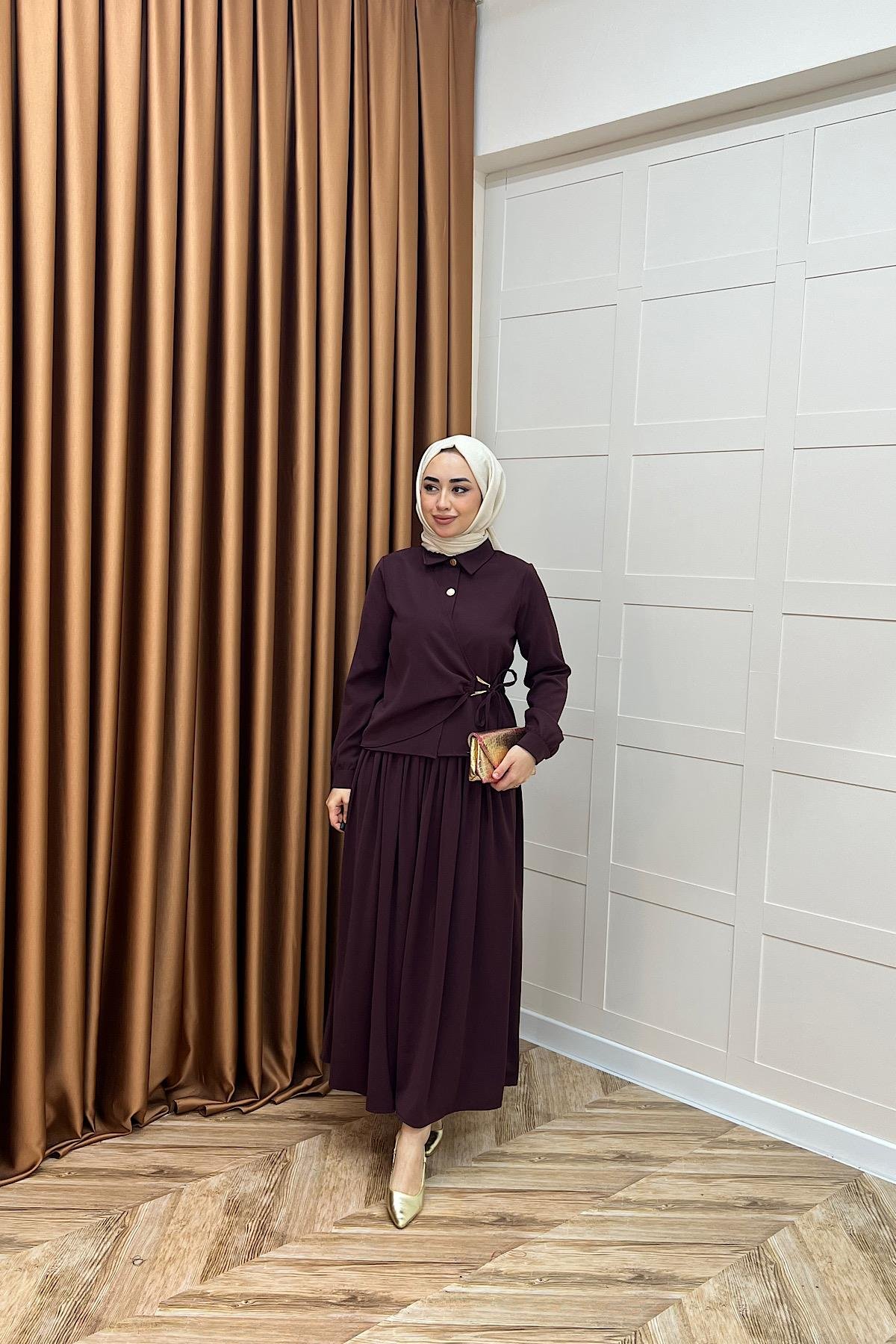 Verona Etek Takım Mürdüm