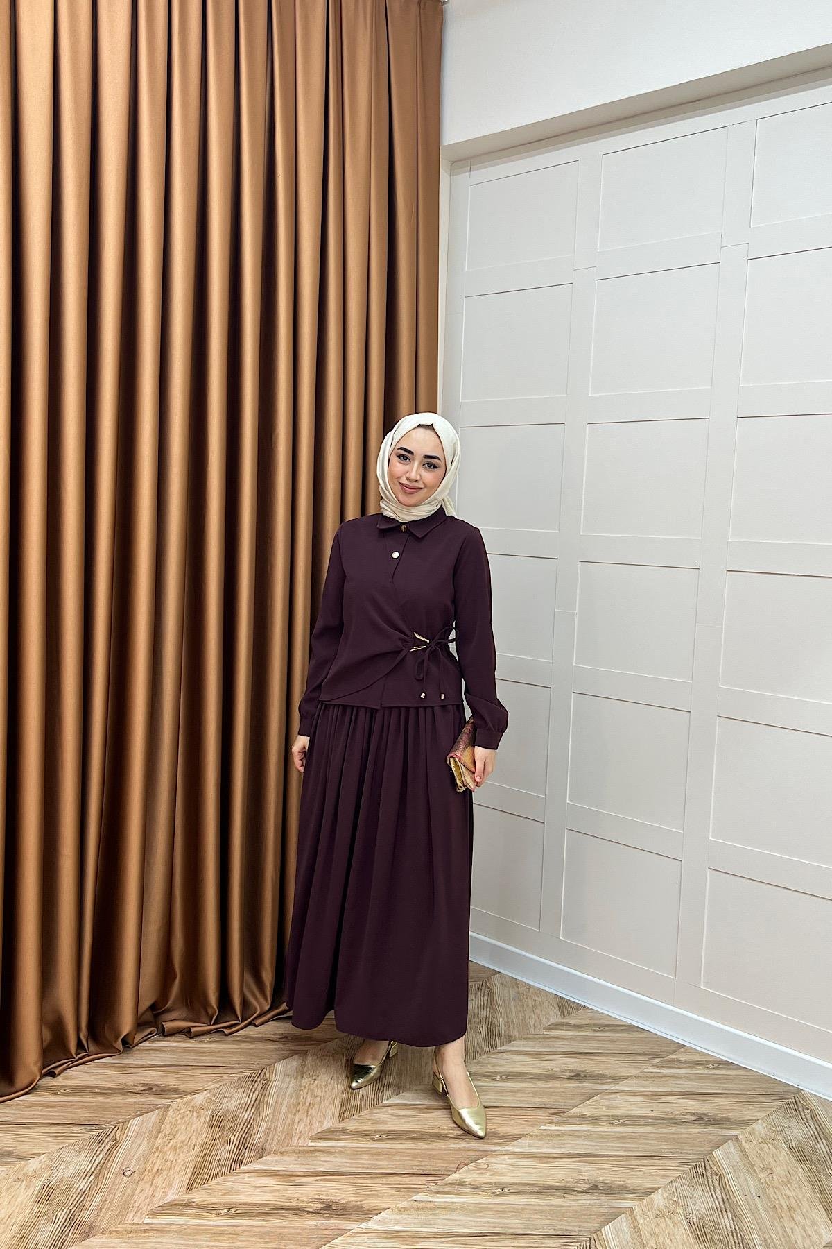Verona Etek Takım Mürdüm
