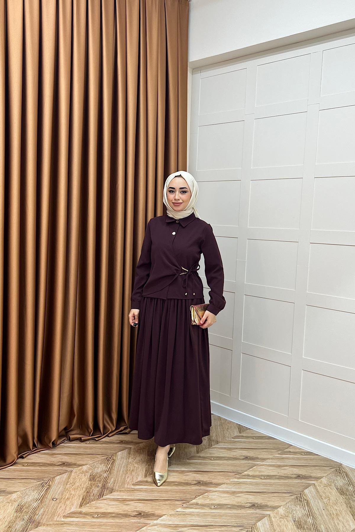 Verona Etek Takım Mürdüm