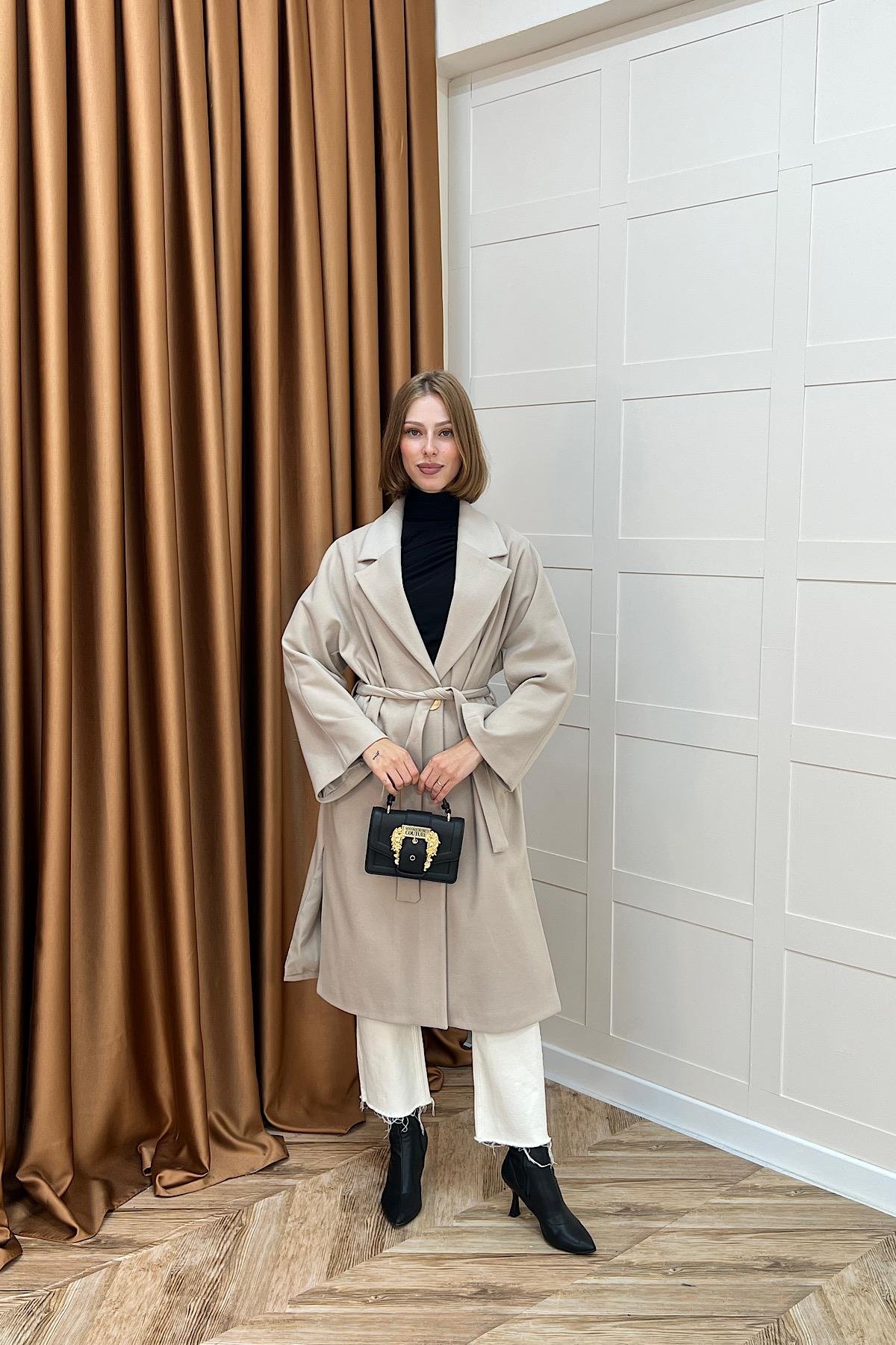 Yıldız Premium Kumaş Kuşaklı Kaban Taş