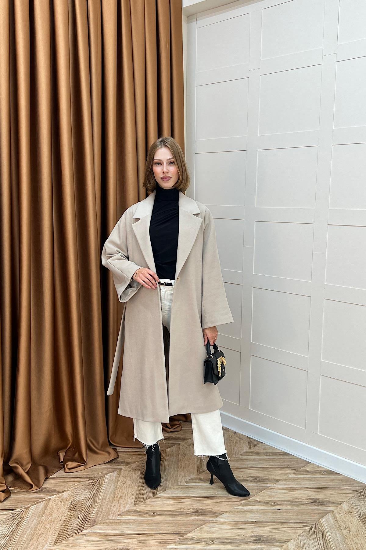 Yıldız Premium Kumaş Kuşaklı Kaban Taş