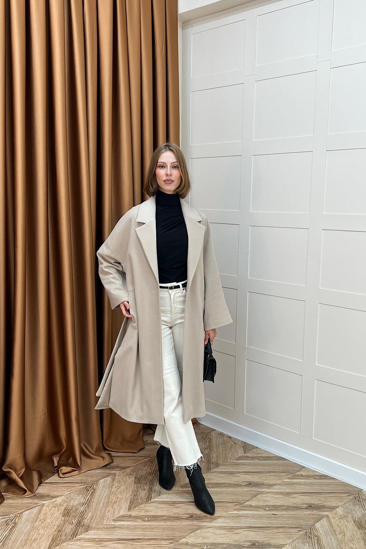 Yıldız Premium Kumaş Kuşaklı Kaban Taş