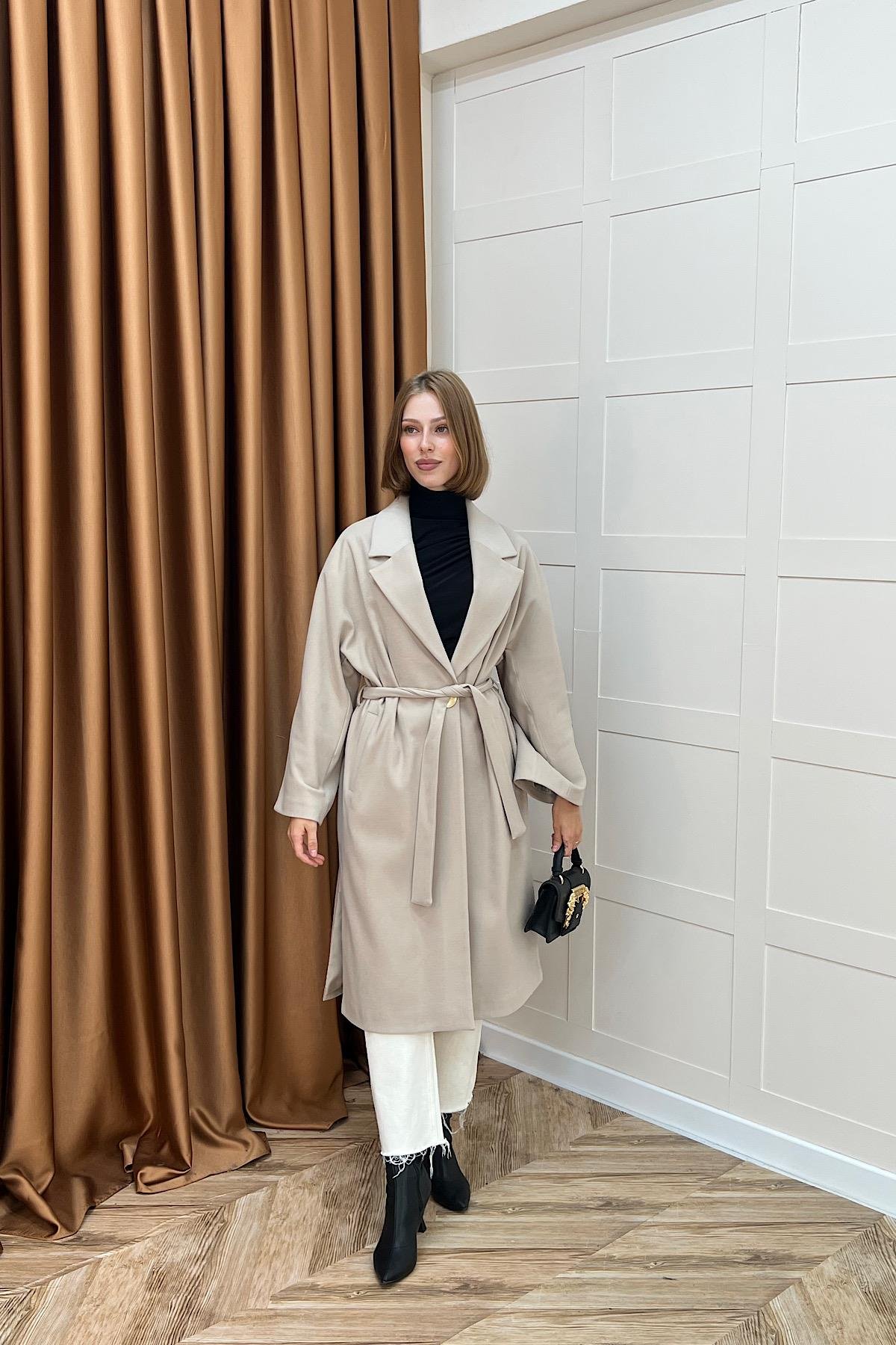 Yıldız Premium Kumaş Kuşaklı Kaban Taş