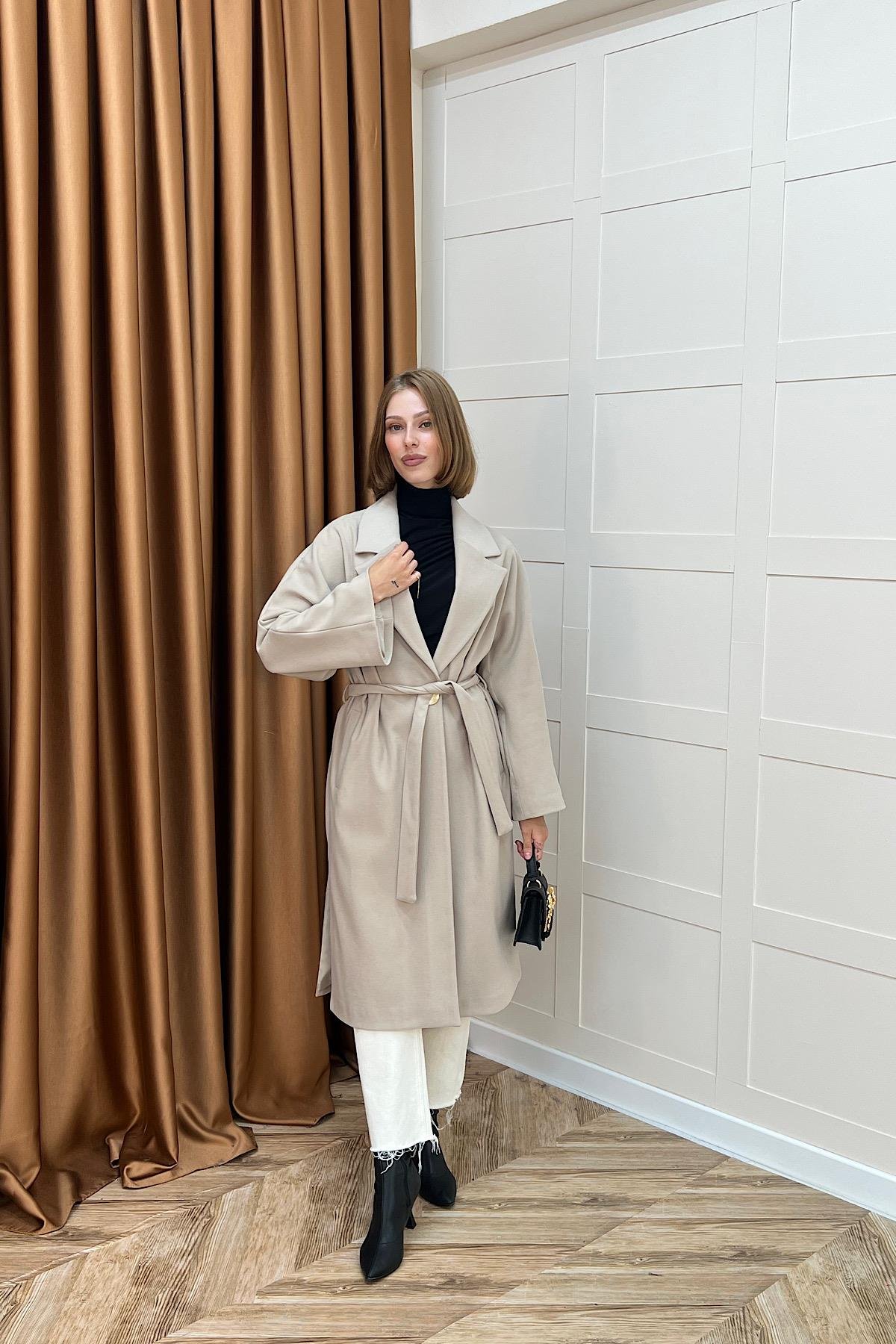 Yıldız Premium Kumaş Kuşaklı Kaban Taş