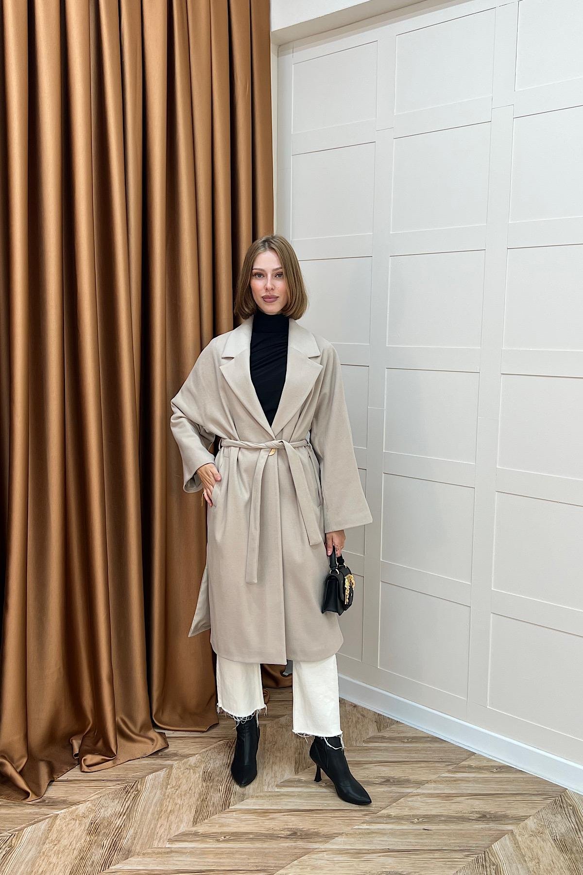 Yıldız Premium Kumaş Kuşaklı Kaban Taş