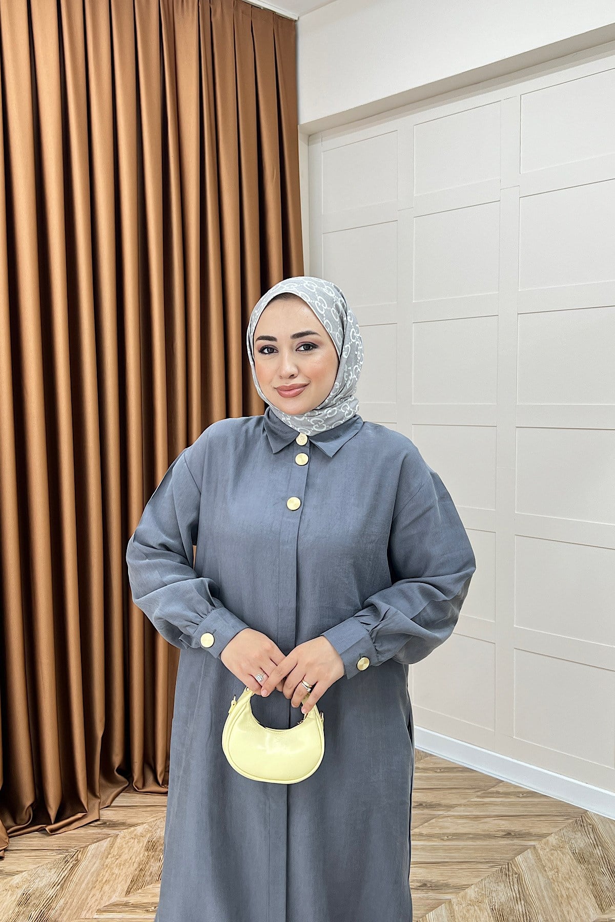 Zaina Uzun Tunik Gri