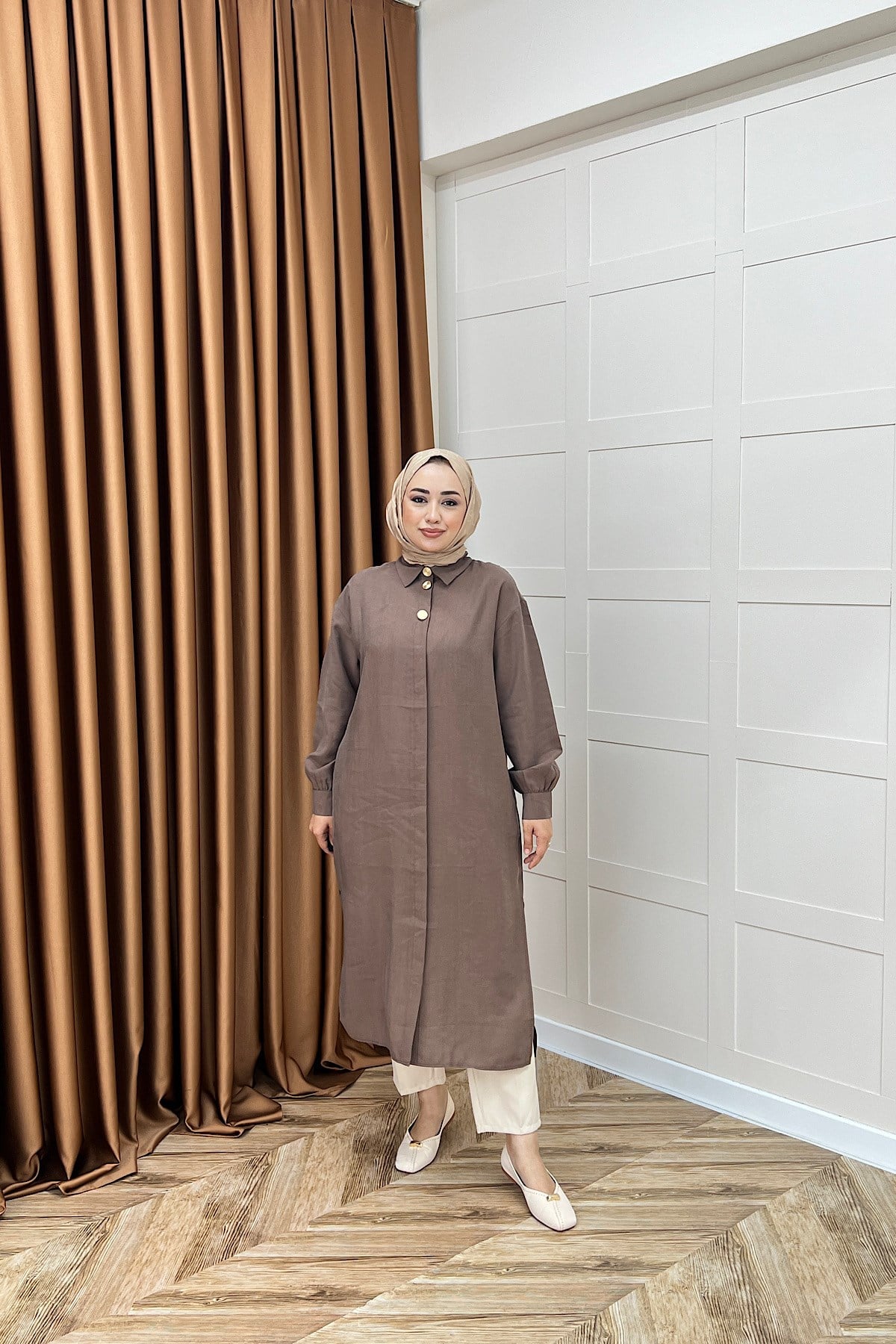 Zaina Uzun Tunik Kahverengi