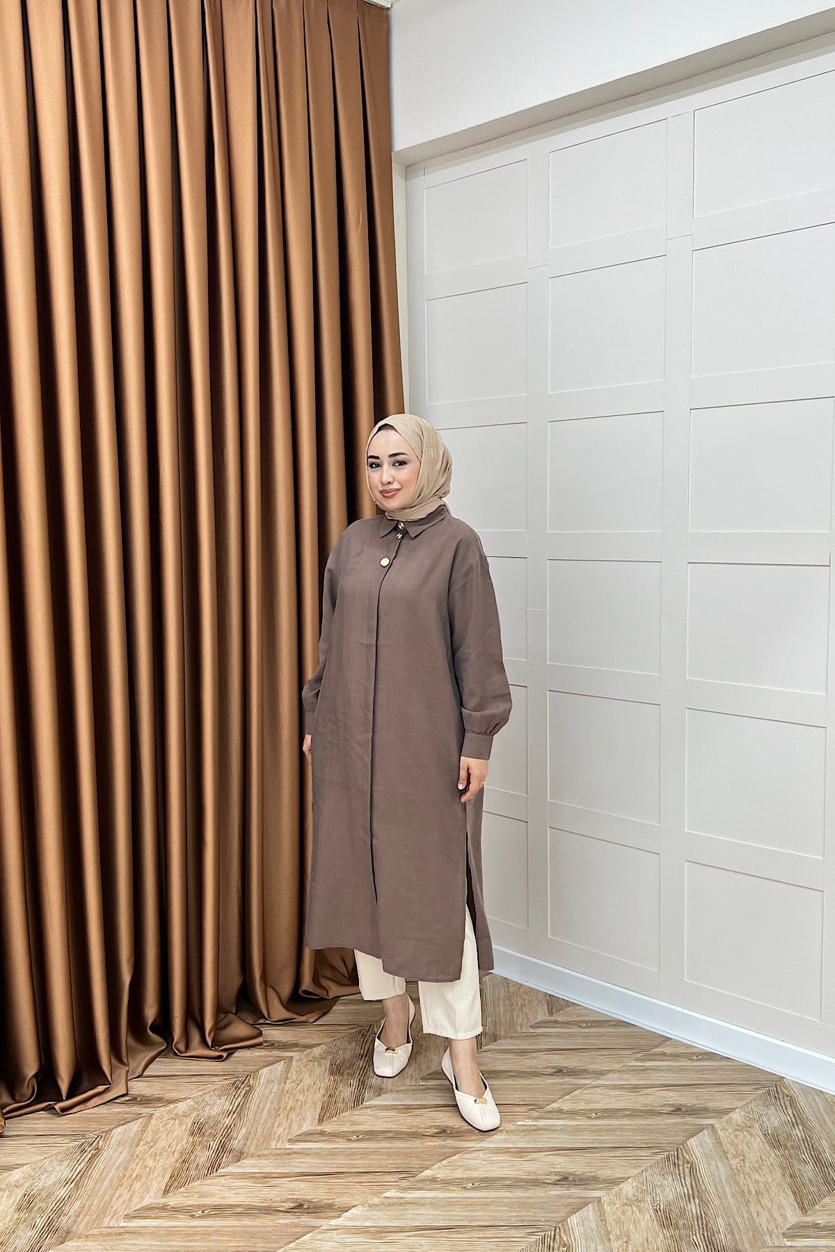 Zaina Uzun Tunik Kahverengi