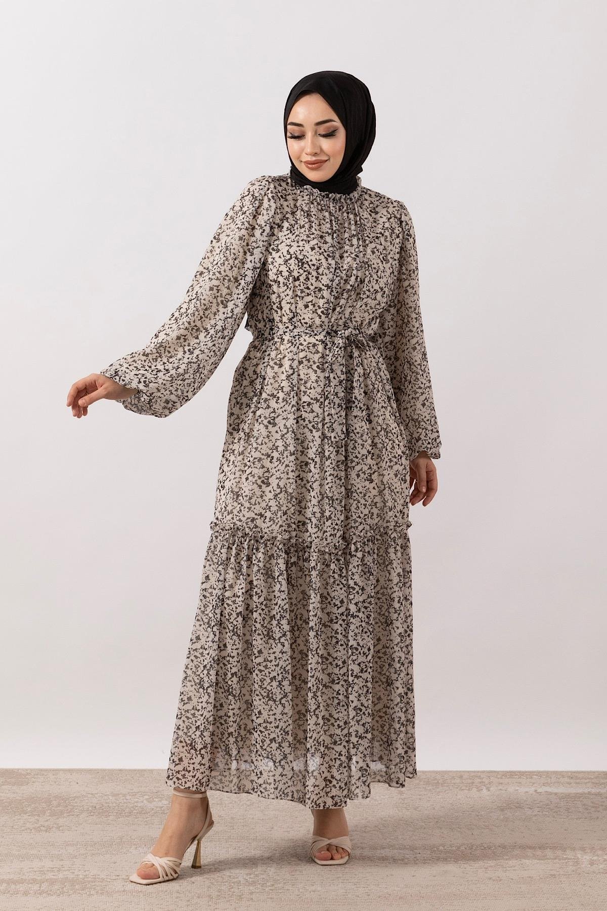 Zeny Şifon Elbise Siyah