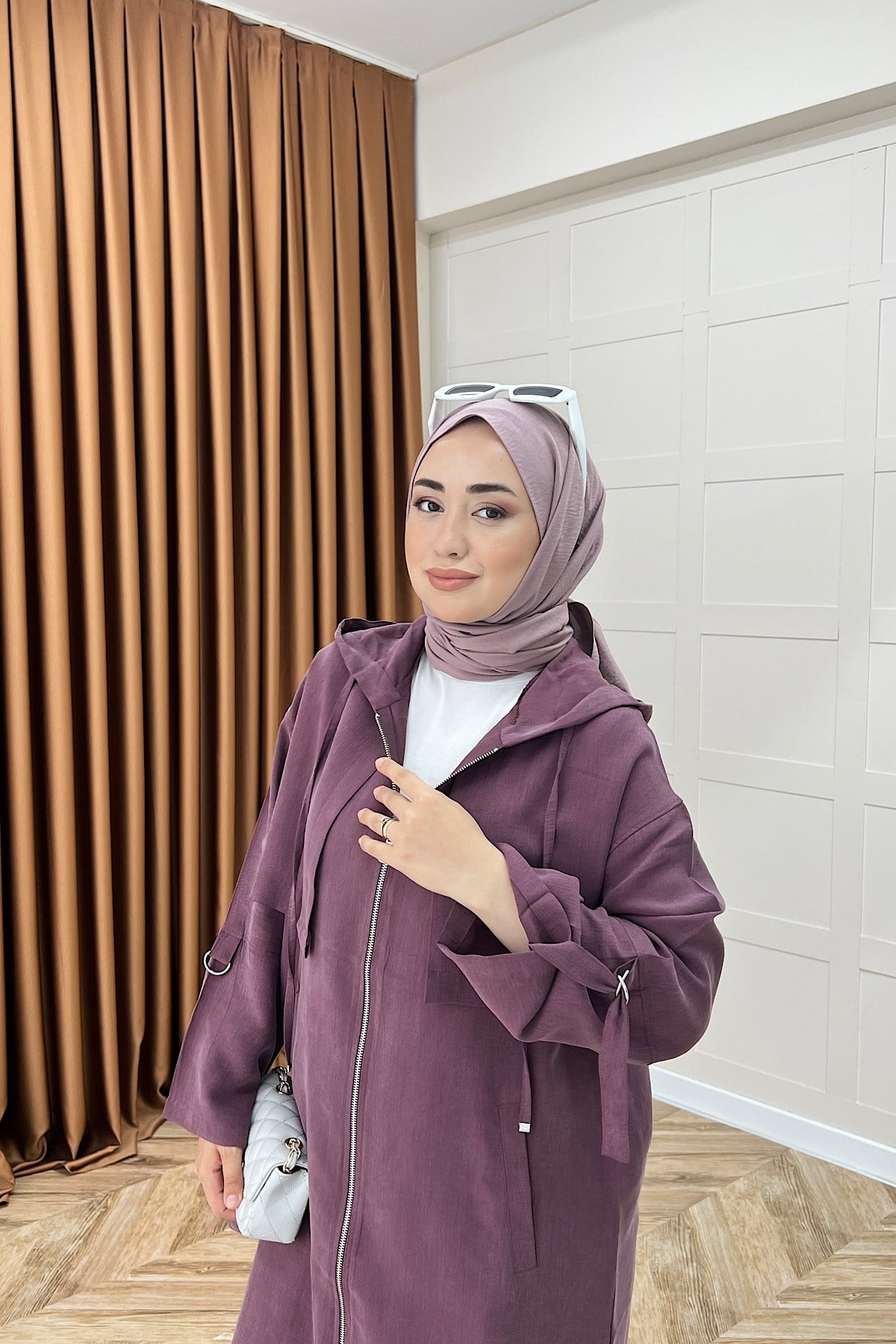 Zeva Fermuarlı Kap Mürdüm