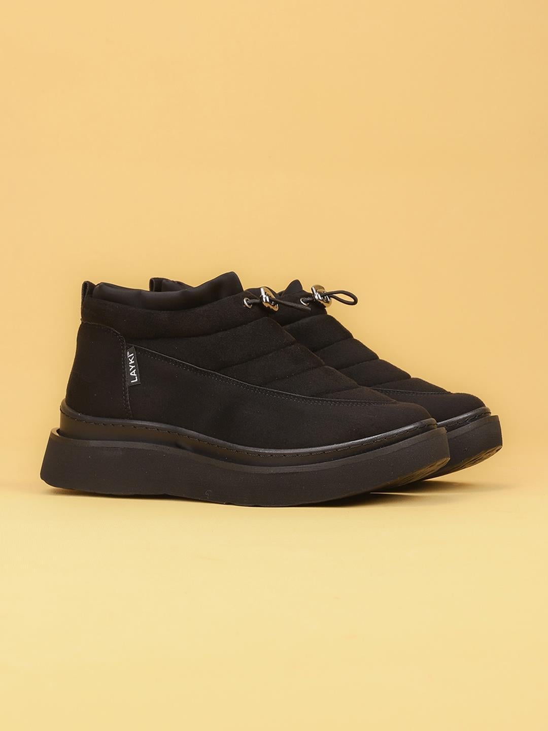 0020148503LaykiThick Sole LUXOR Kadın Dolgulu Kışlık Siyah Sneaker Bot
