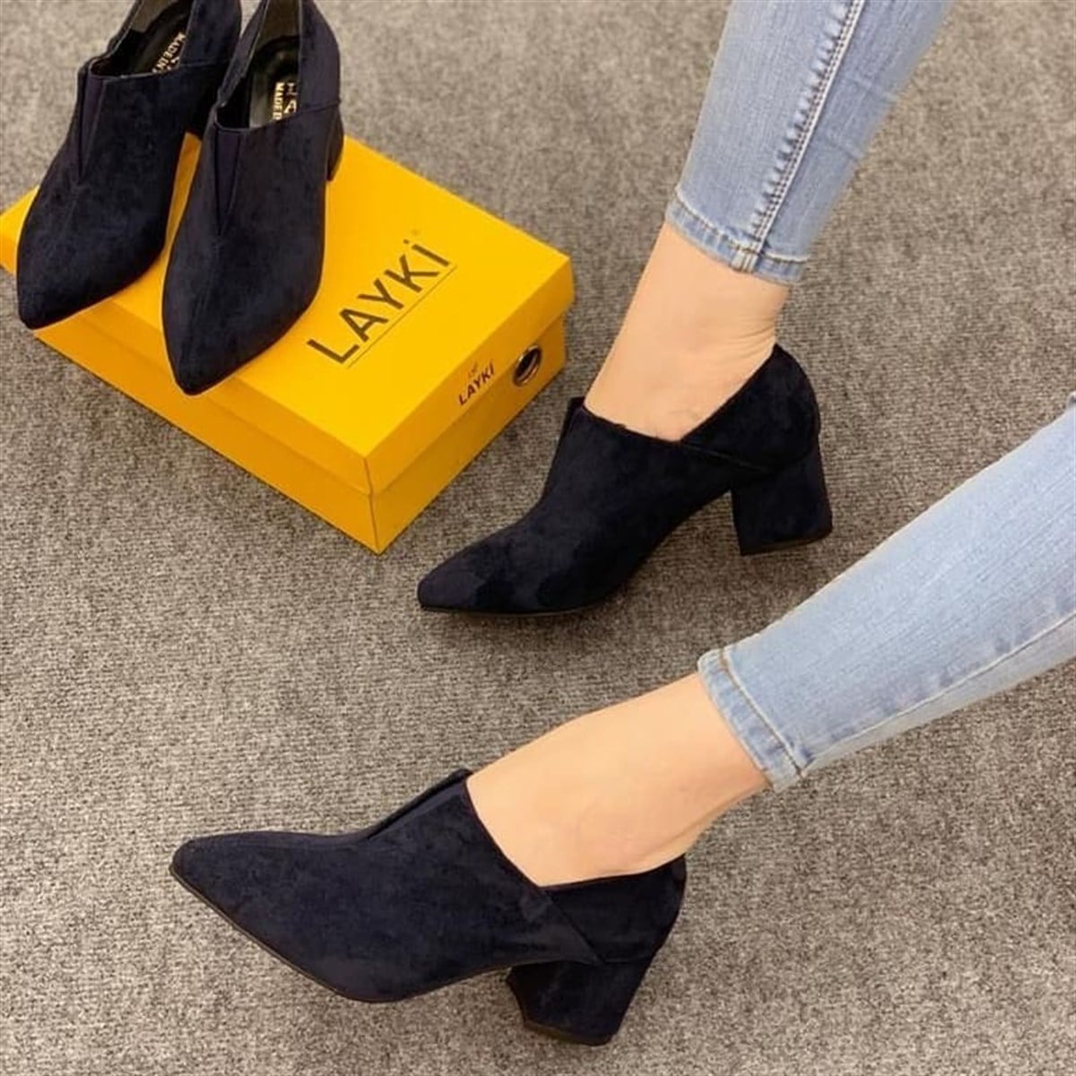 Layki 024019 lüx süet deri Bayan Babet Ayakkabı
