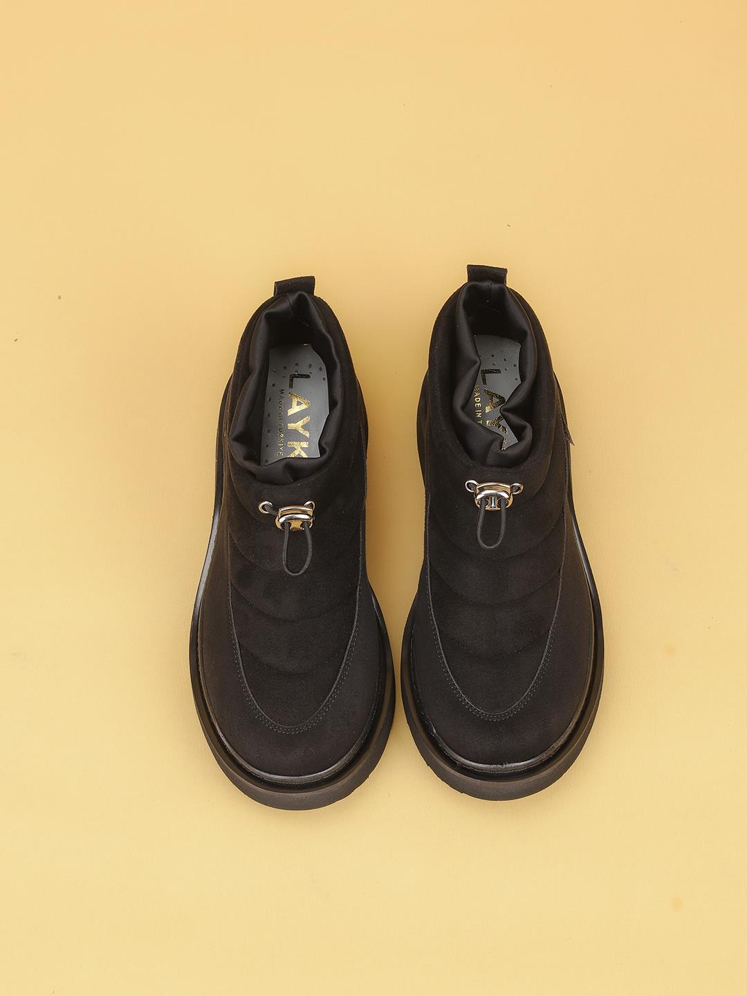 0020148503LaykiThick Sole LUXOR Kadın Dolgulu Kışlık Siyah Sneaker Bot