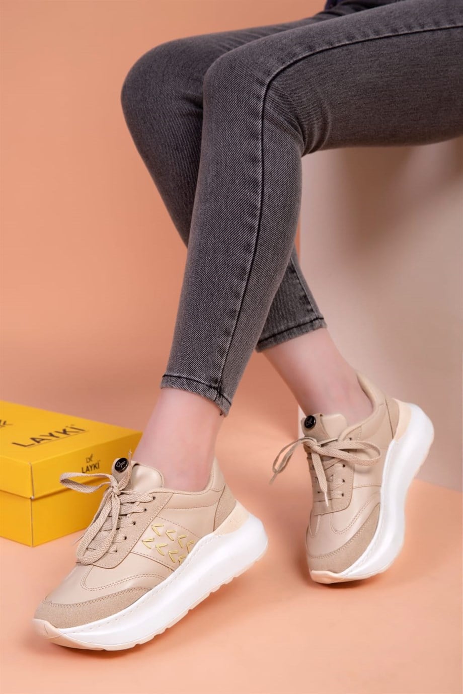 526010010000002LAYKİSneakerLayki Astana Bej Renkli Kadın Sneaker Rahat YürüyüşAstana Bej Renkli Kadın Sneaker Rahat Yürüyüş