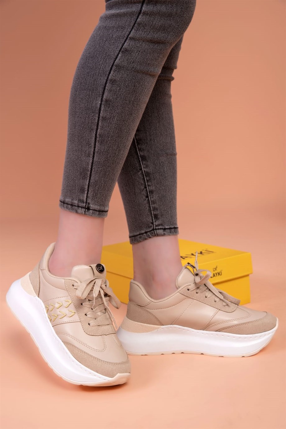 526010010000002LAYKİSneakerLayki Astana Bej Renkli Kadın Sneaker Rahat YürüyüşAstana Bej Renkli Kadın Sneaker Rahat Yürüyüş