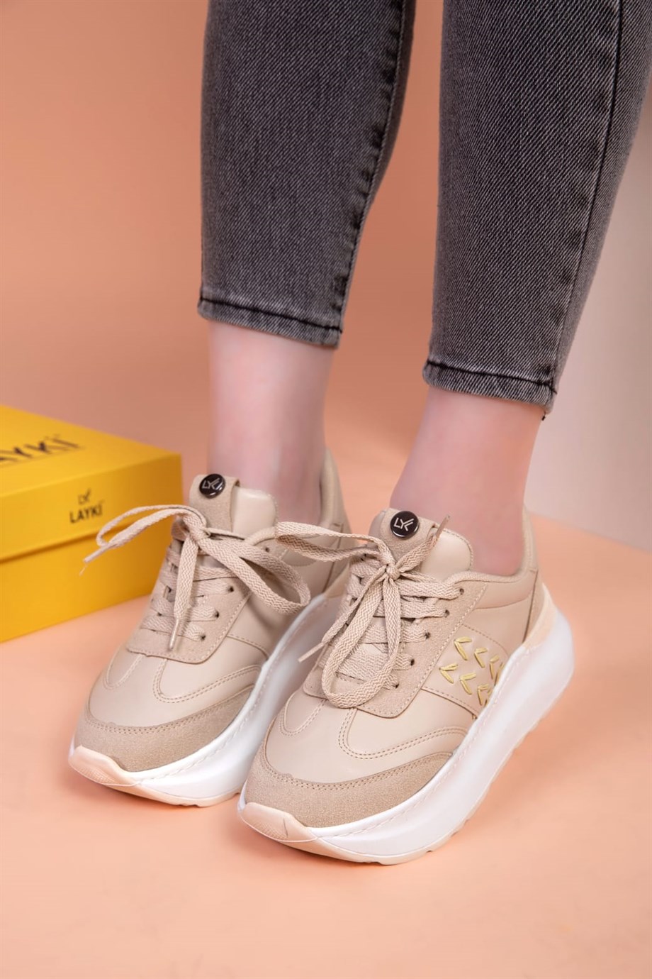 526010010000002LAYKİSneakerLayki Astana Bej Renkli Kadın Sneaker Rahat YürüyüşAstana Bej Renkli Kadın Sneaker Rahat Yürüyüş