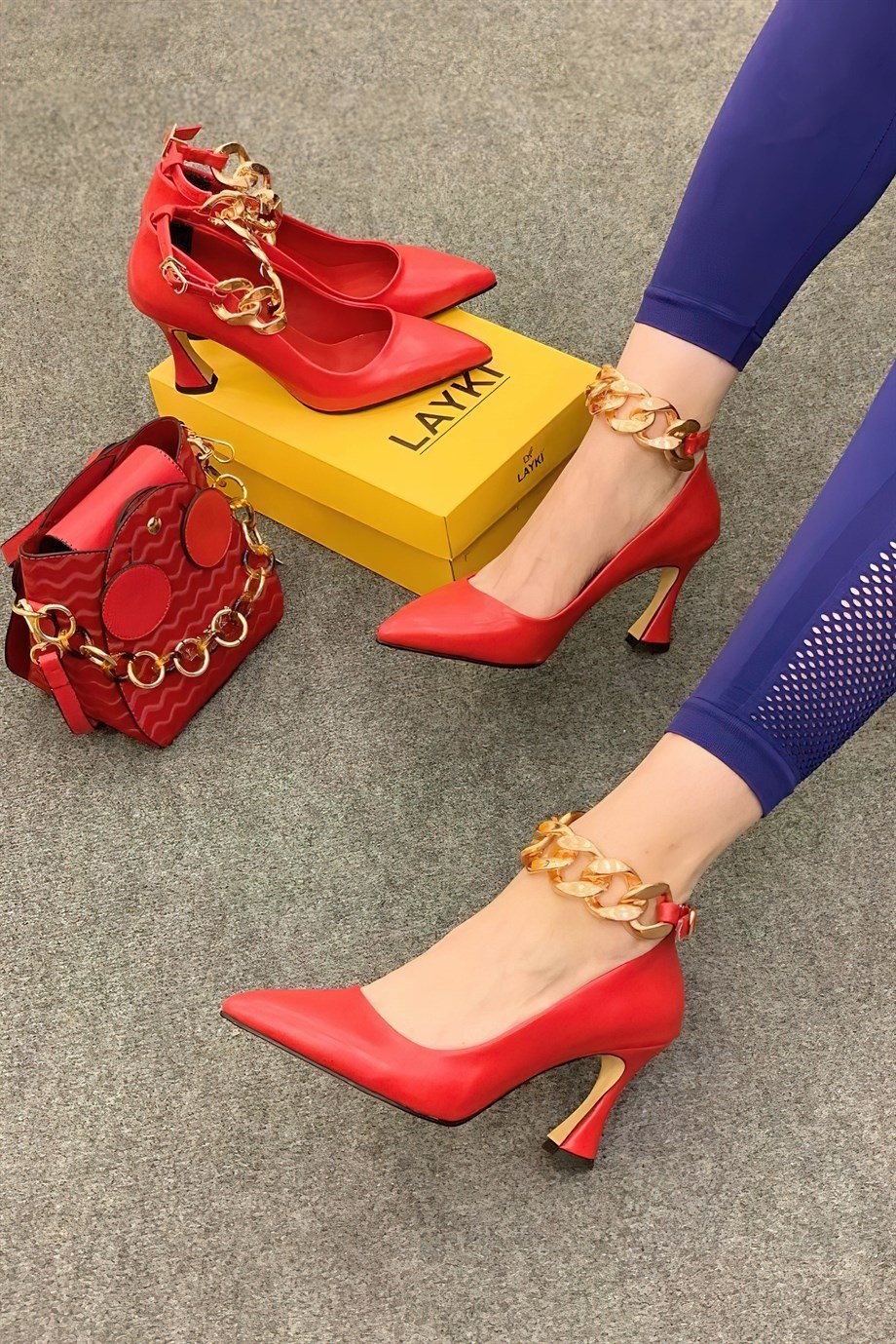 344010020000001laykiEvening ShoesLayki 344002 mat deri desen Bayan Topuklu Ayakkabı