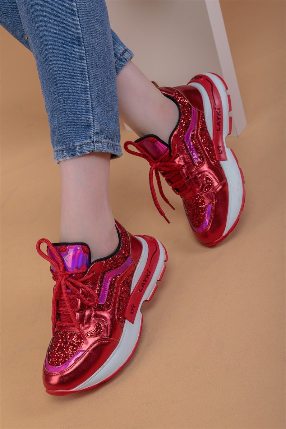 103010310000001laykiYürüyüş Ayakkabısılayki.com | Shawn Kırmızı Renkli Kadın Sneaker Shawn Kırmızı Renkli Kadın Sneaker