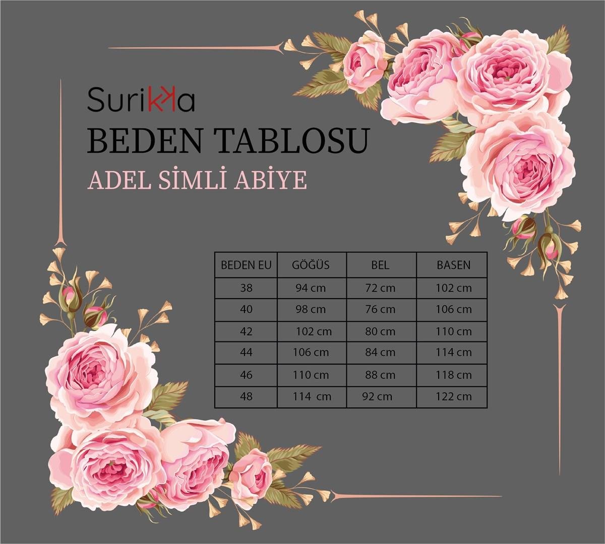 Adel Likralı Balon Kollu Hakim Yaka Tesettür Abiye - Siyah