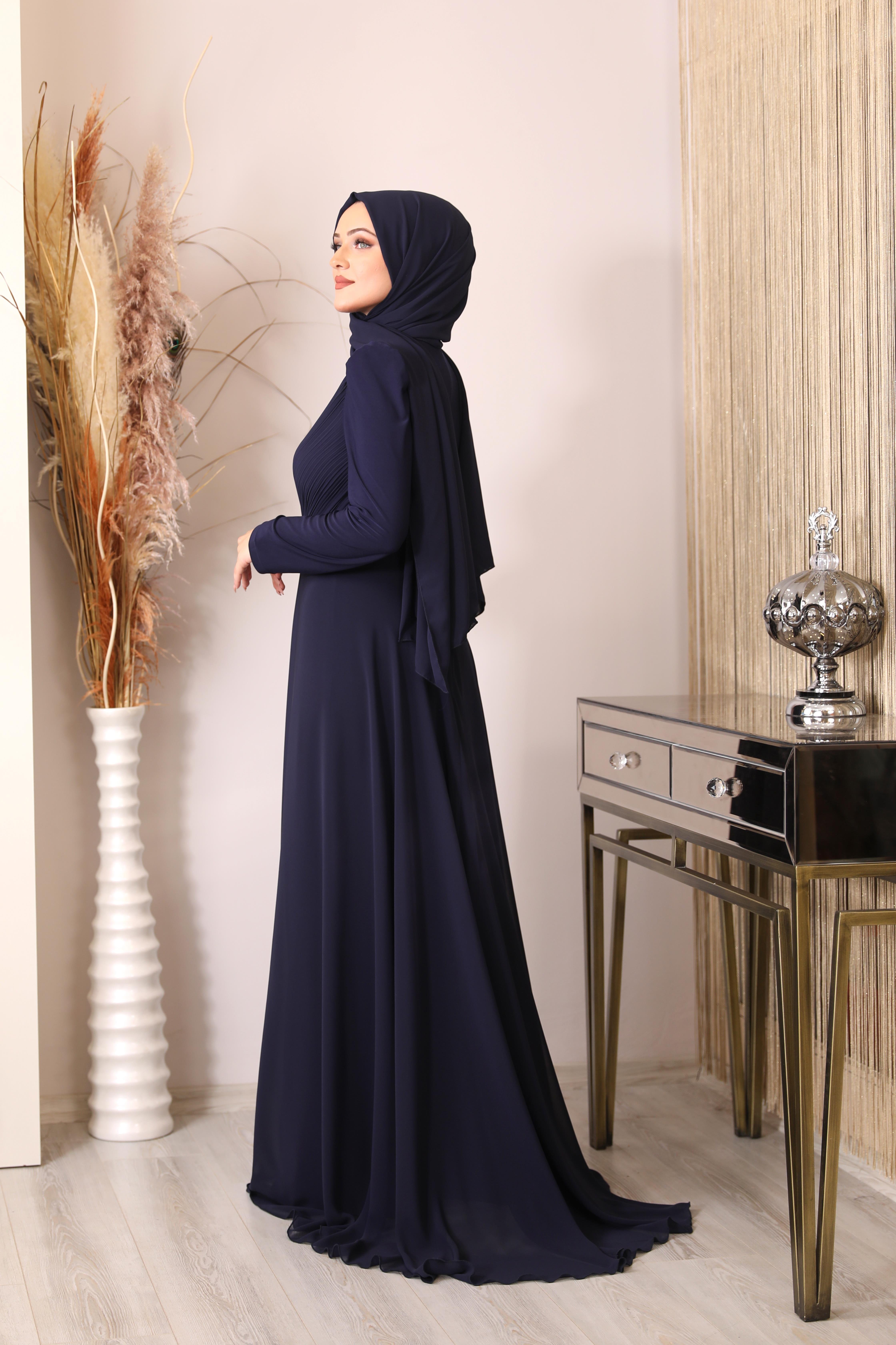 Boncuk İşlemeli Güneş Tulum - Lacivert