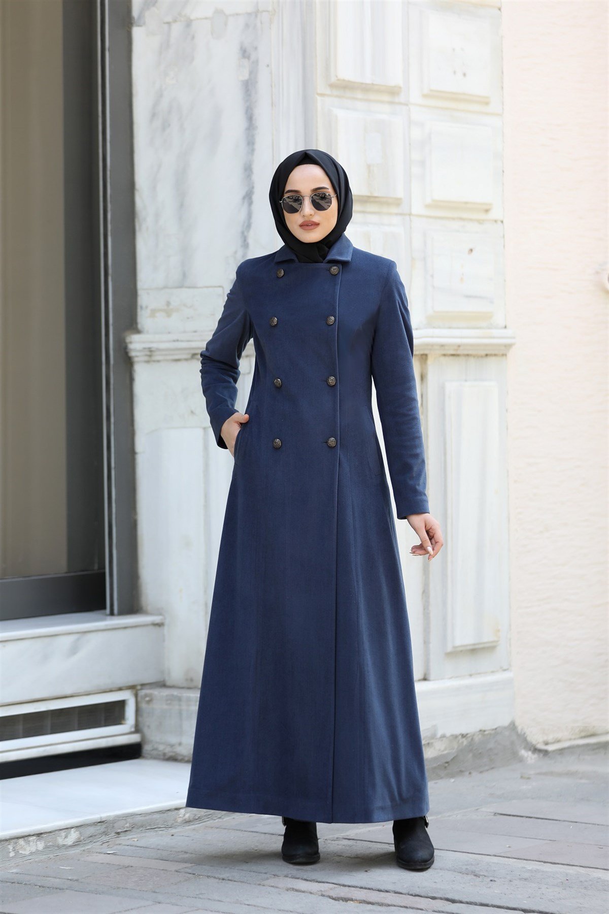 Duygu Tesettür Kaban İndigo