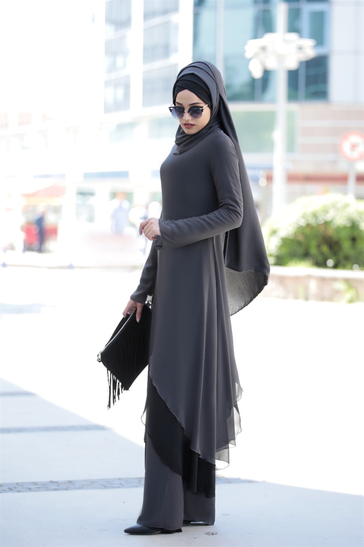 Havin Tesettür Tunik Gri